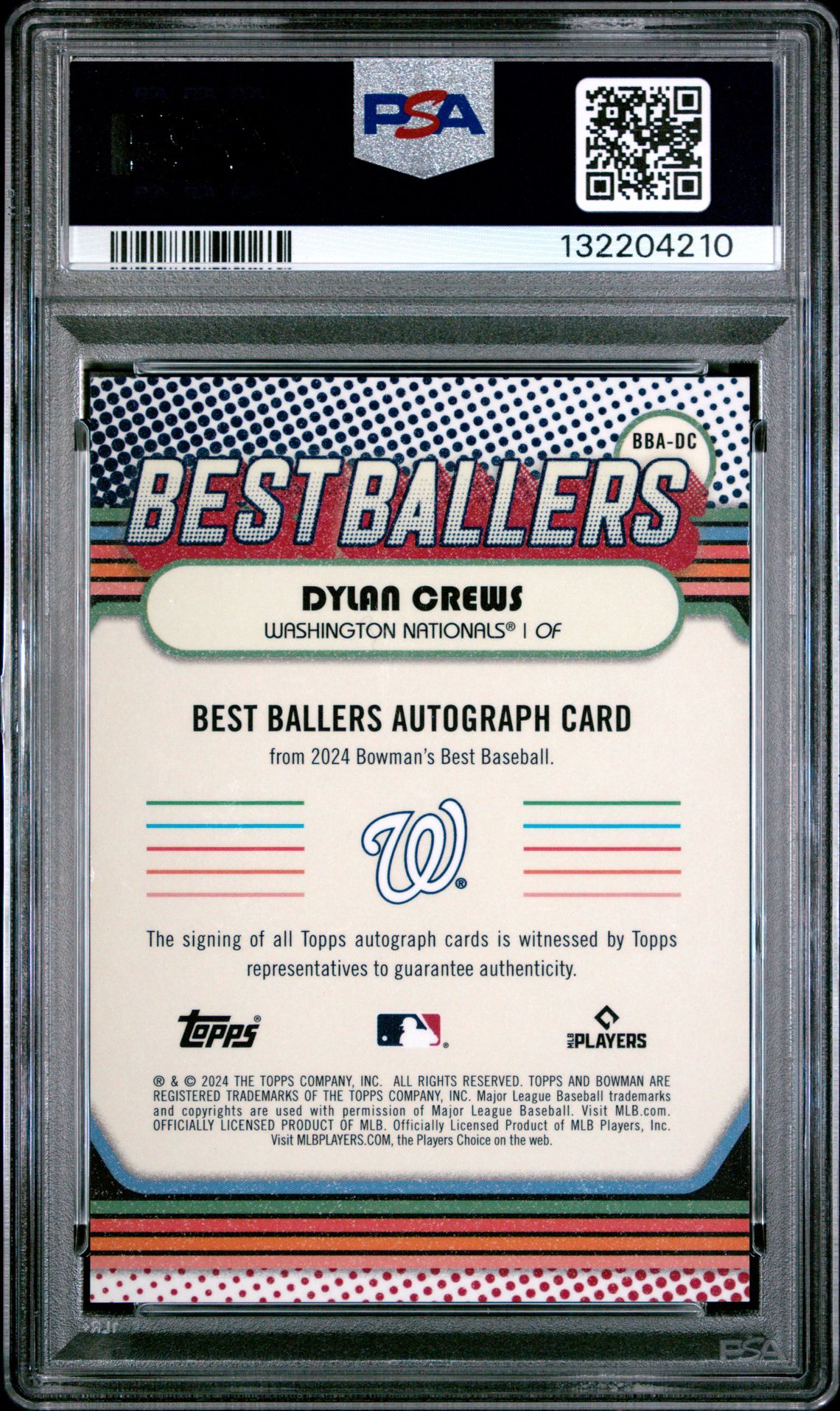 2024 Bowman's Best Best Ballers Autographs Dylan Crews #Bbadc Mint 9 back