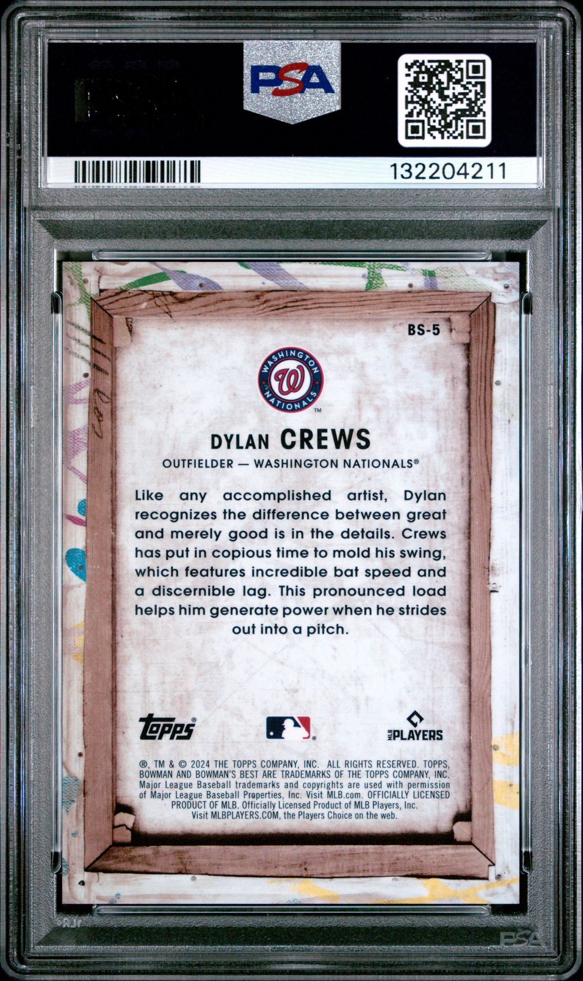 2024 Bowman's Best Bowman Showpieces Dylan Crews #Bs5 Gem Mt 10 back