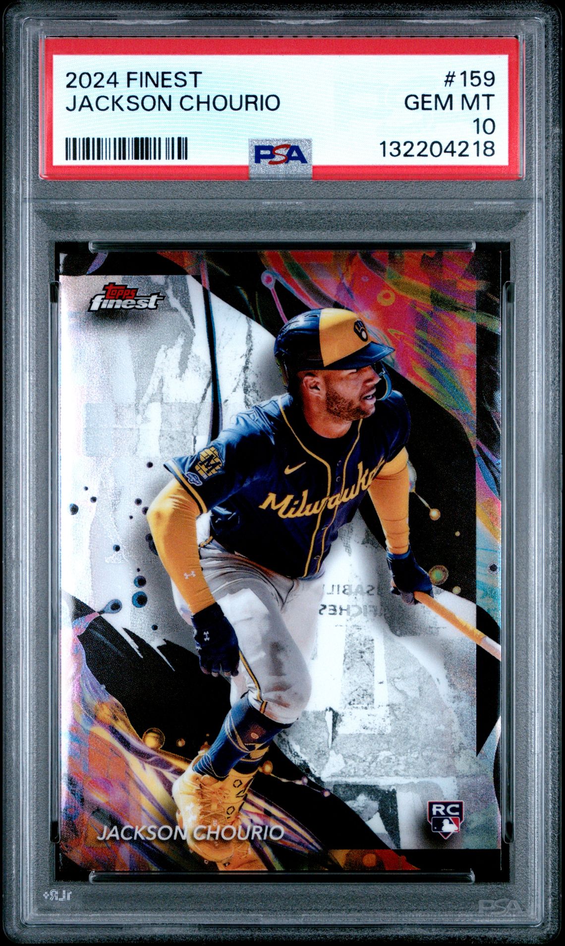 2024 Topps Finest Jackson Chourio #159 Gem Mt 10 front