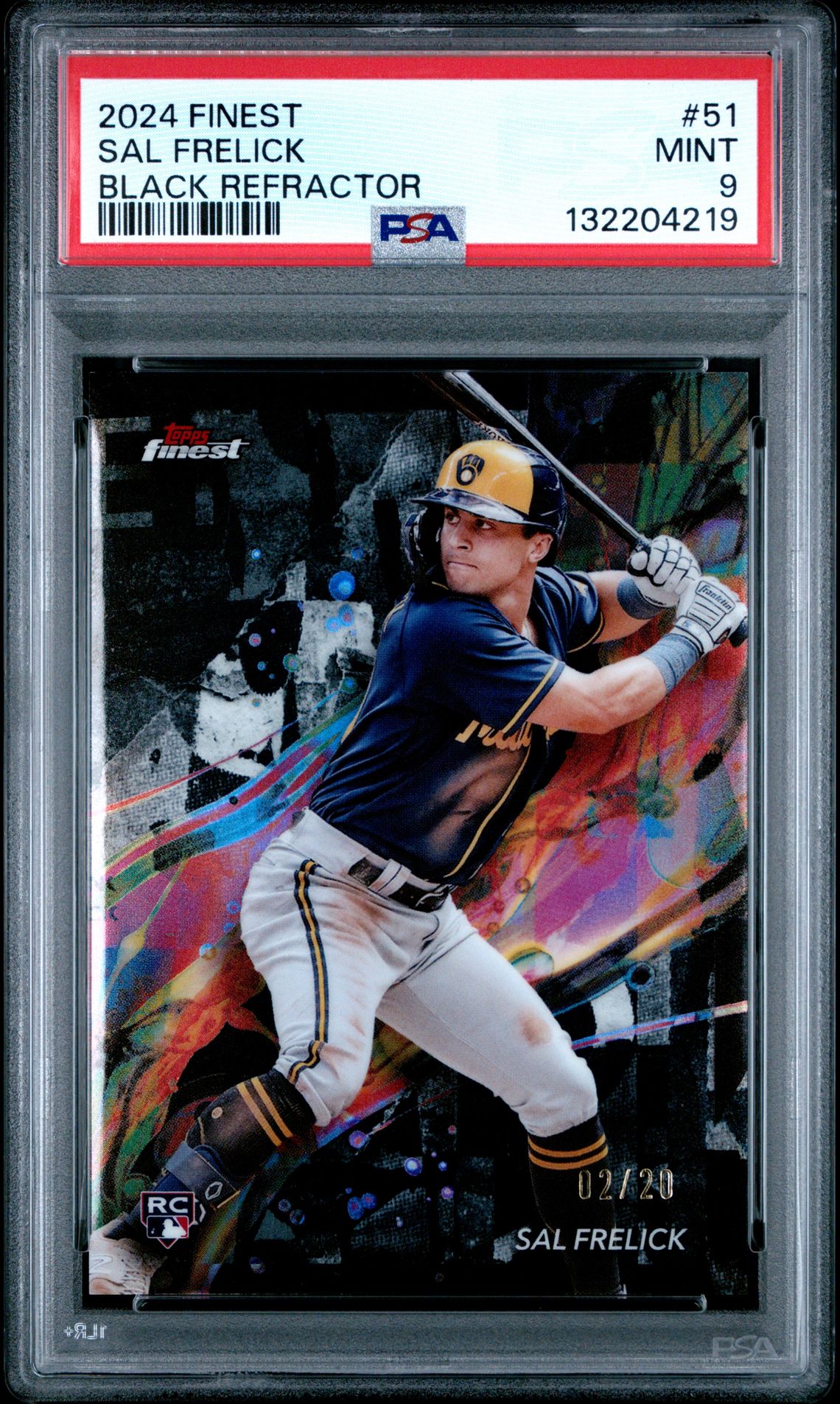 2024 Topps Finest Sal Frelick #51 (Black Refractor) Mint 9 front