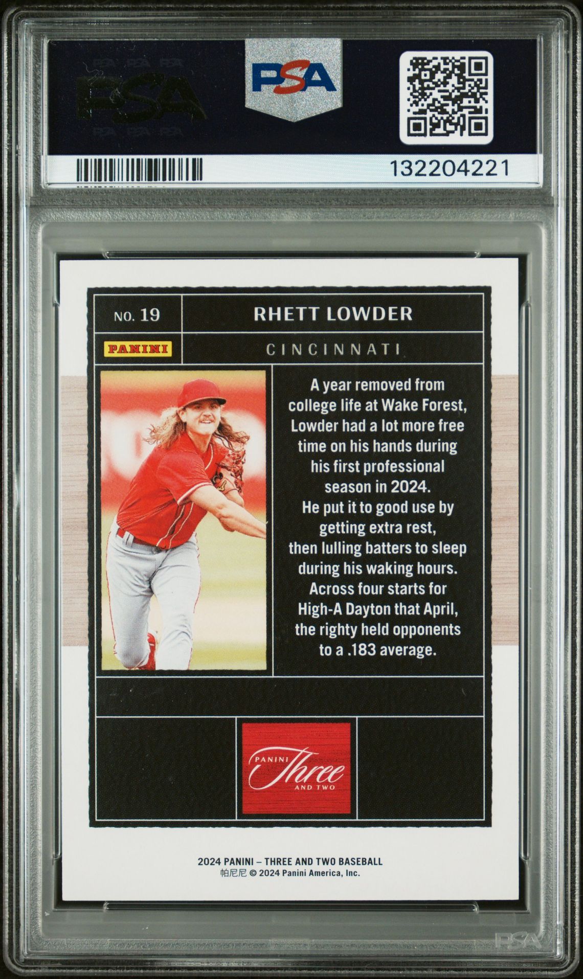 2024 Panini Three And Two Rhett Lowder #19 (Orange) Nm-Mt 8 back