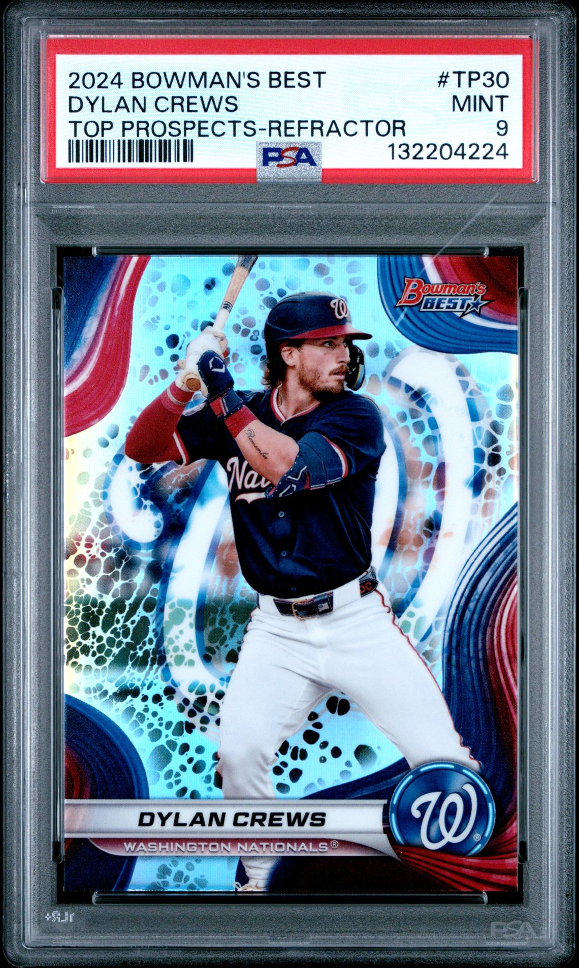 2024 Bowman's Best Top Prospects Dylan Crews #Tp30 (Top Prospects-Refractor) Mint 9 front
