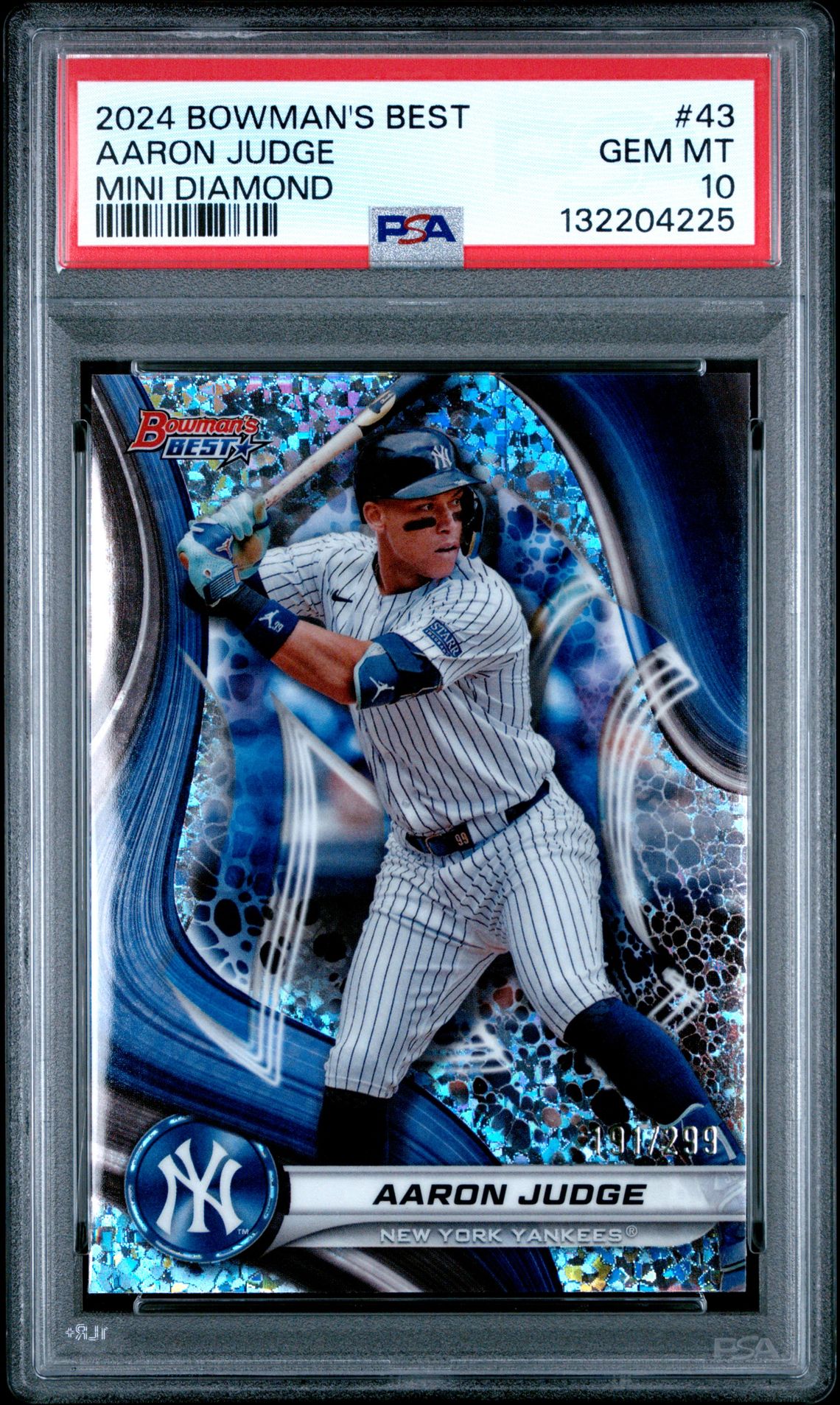 2024 Bowman's Best Aaron Judge #43 (Mini Diamond) Gem Mt 10 front