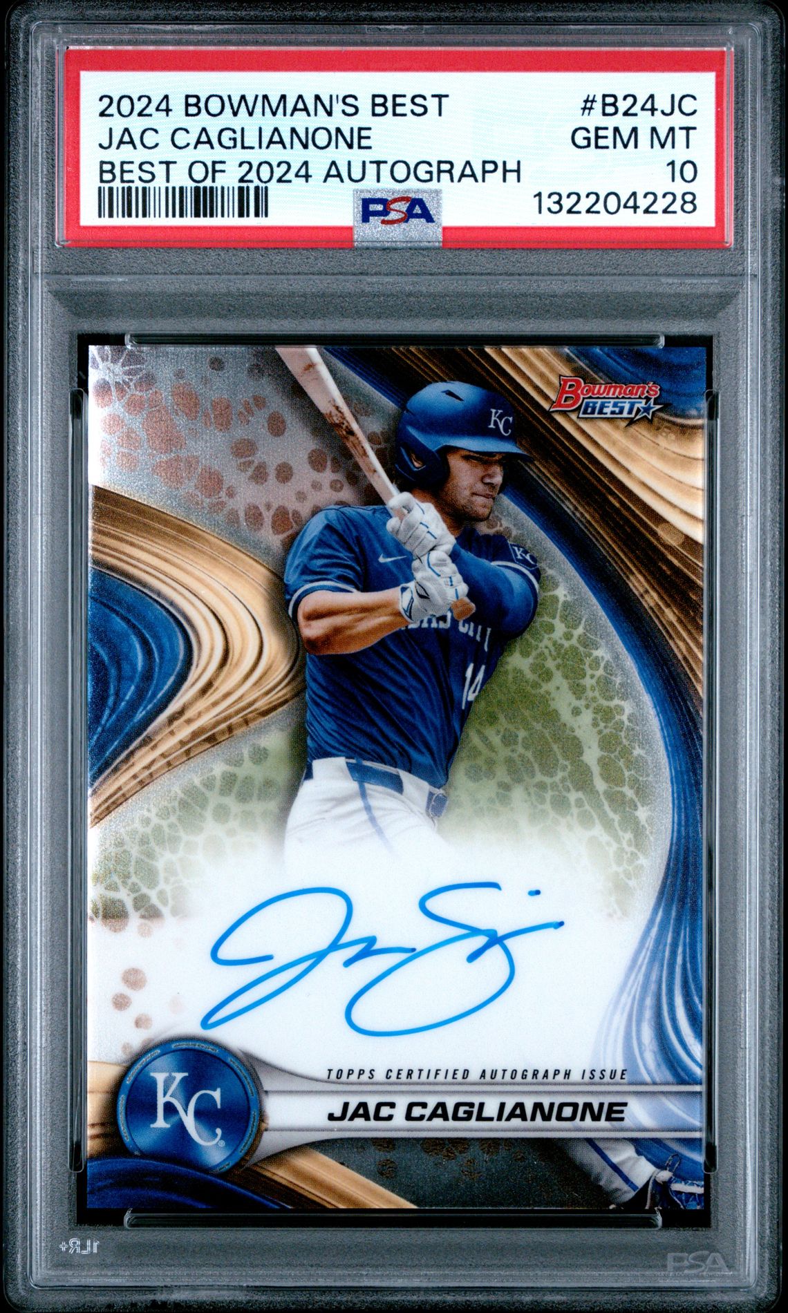 2024 Bowman's Best Best Of 2024 Autographs Jac Caglianone #B24Jc Gem Mt 10 front