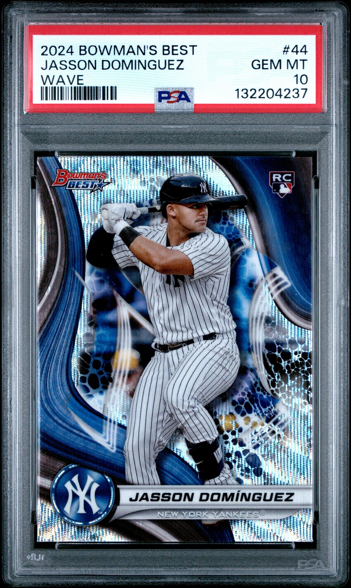 2024 Bowman's Best Jasson Dominguez #44 (Wave) Gem Mt 10 front