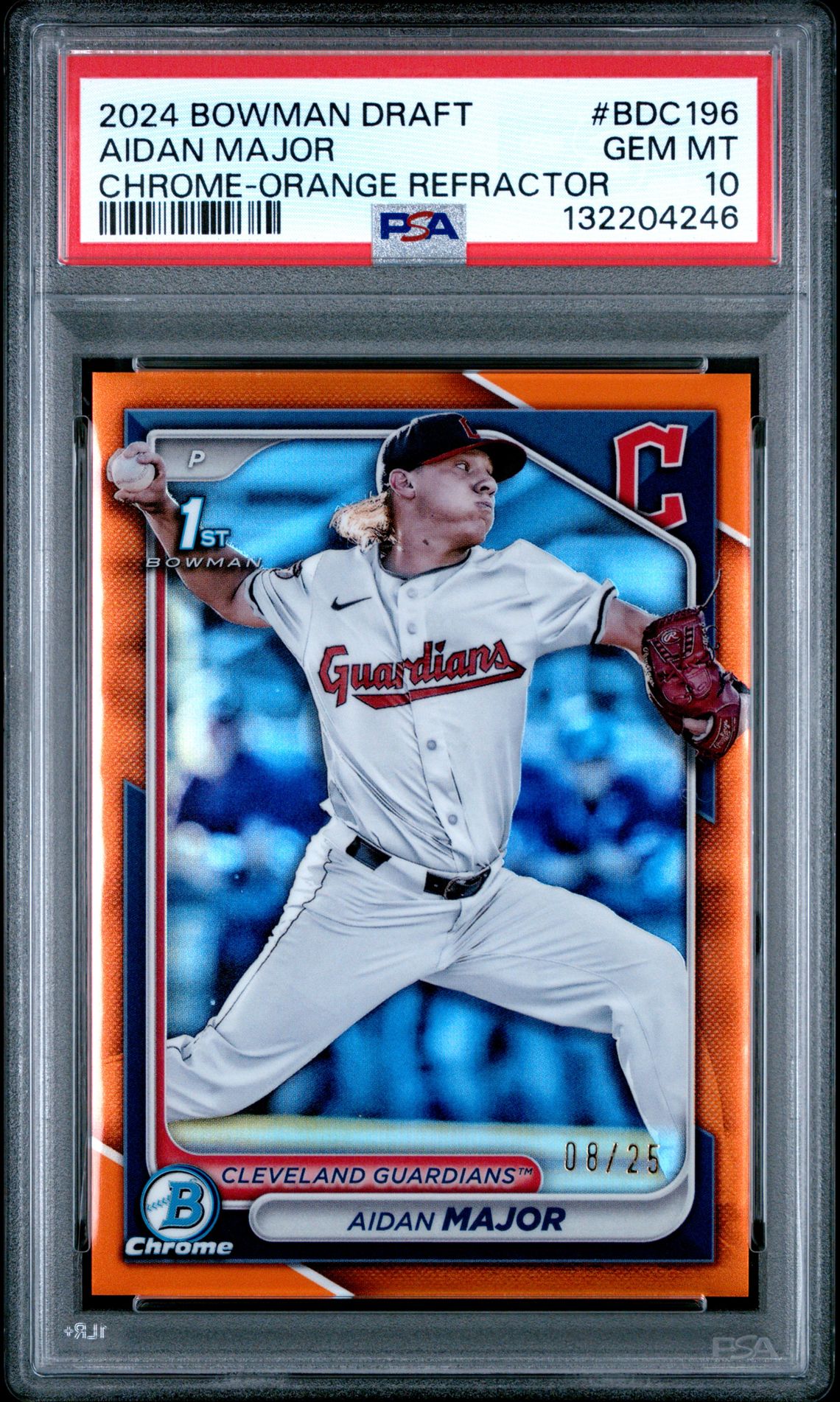 2024 Bowman Draft Aidan Major #Bdc196 (Chrome-Orange Refractor) Gem Mt 10 front