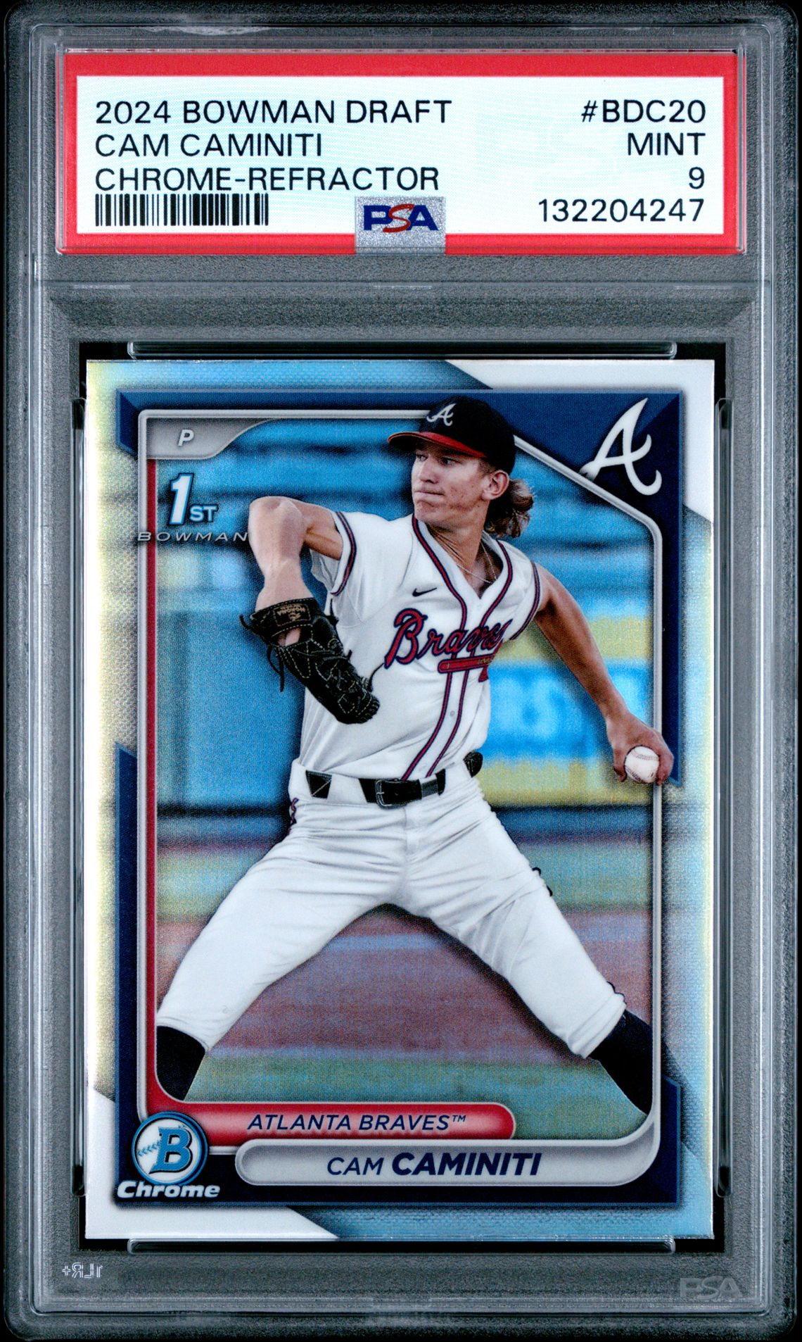 2024 Bowman Draft Cam Caminiti #Bdc20 (Chrome-Refractor) Mint 9 front