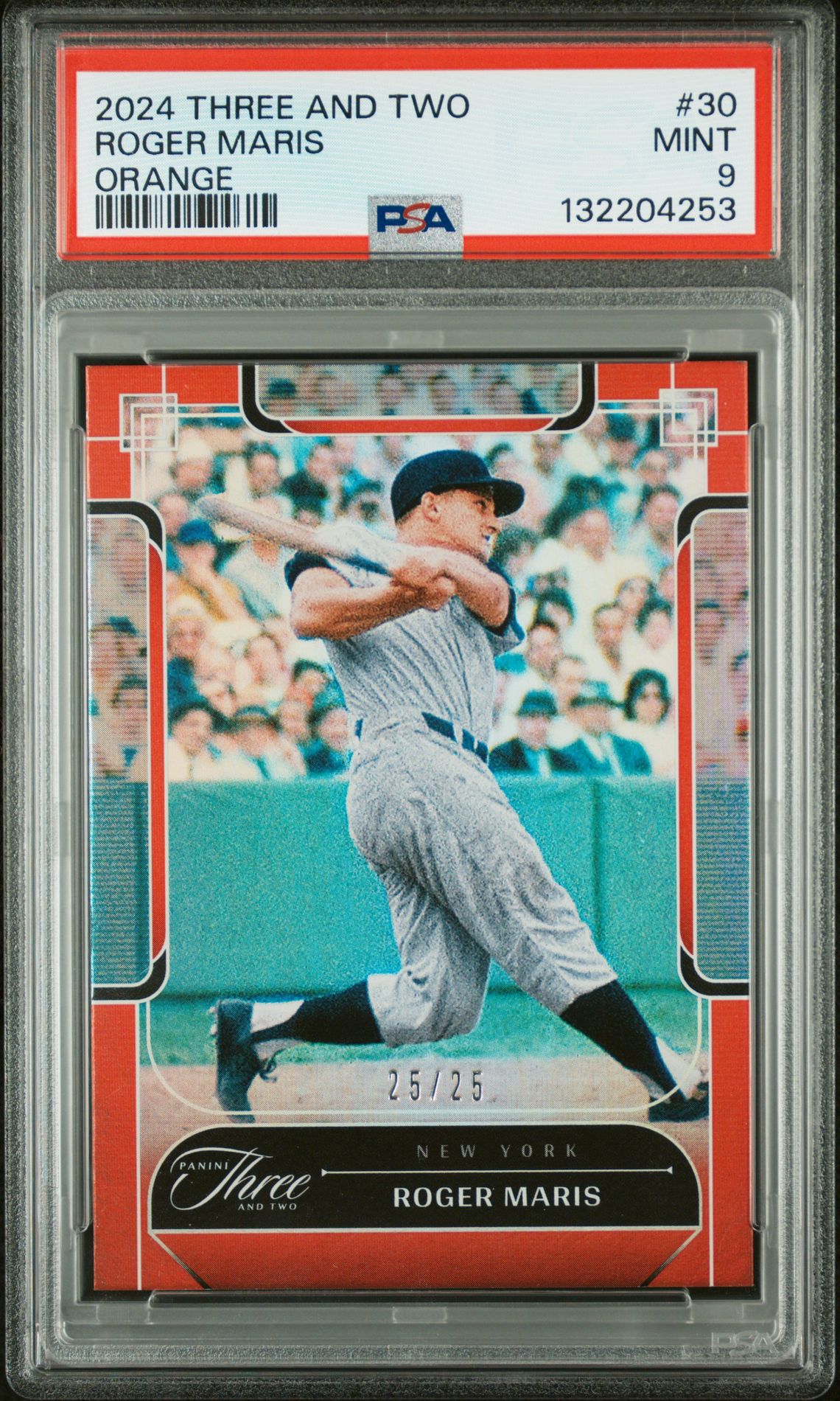 2024 Panini Three And Two Roger Maris #30 (Orange) Mint 9 front