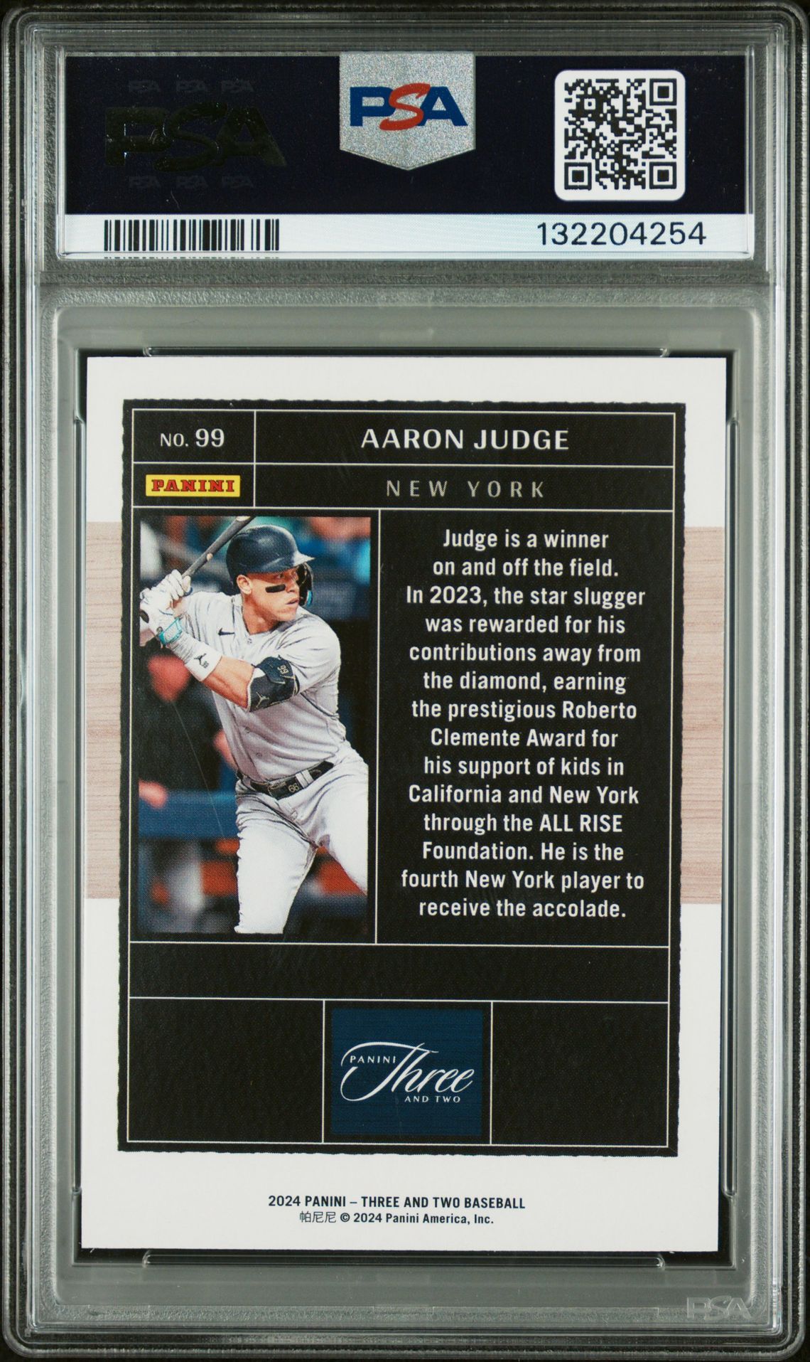2024 Panini Three And Two Aaron Judge #99 Gem Mt 10 back