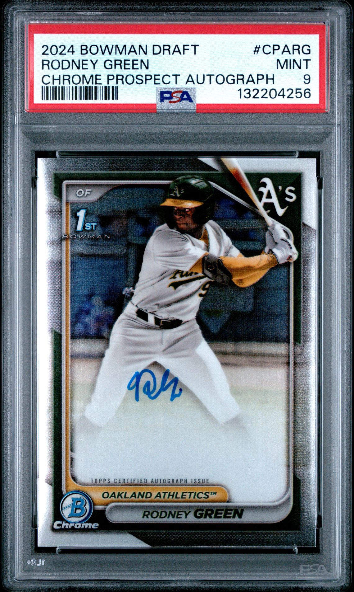 2024 Bowman Draft Chrome Prospect Autographs Rodney Green #Cparg Mint 9 front