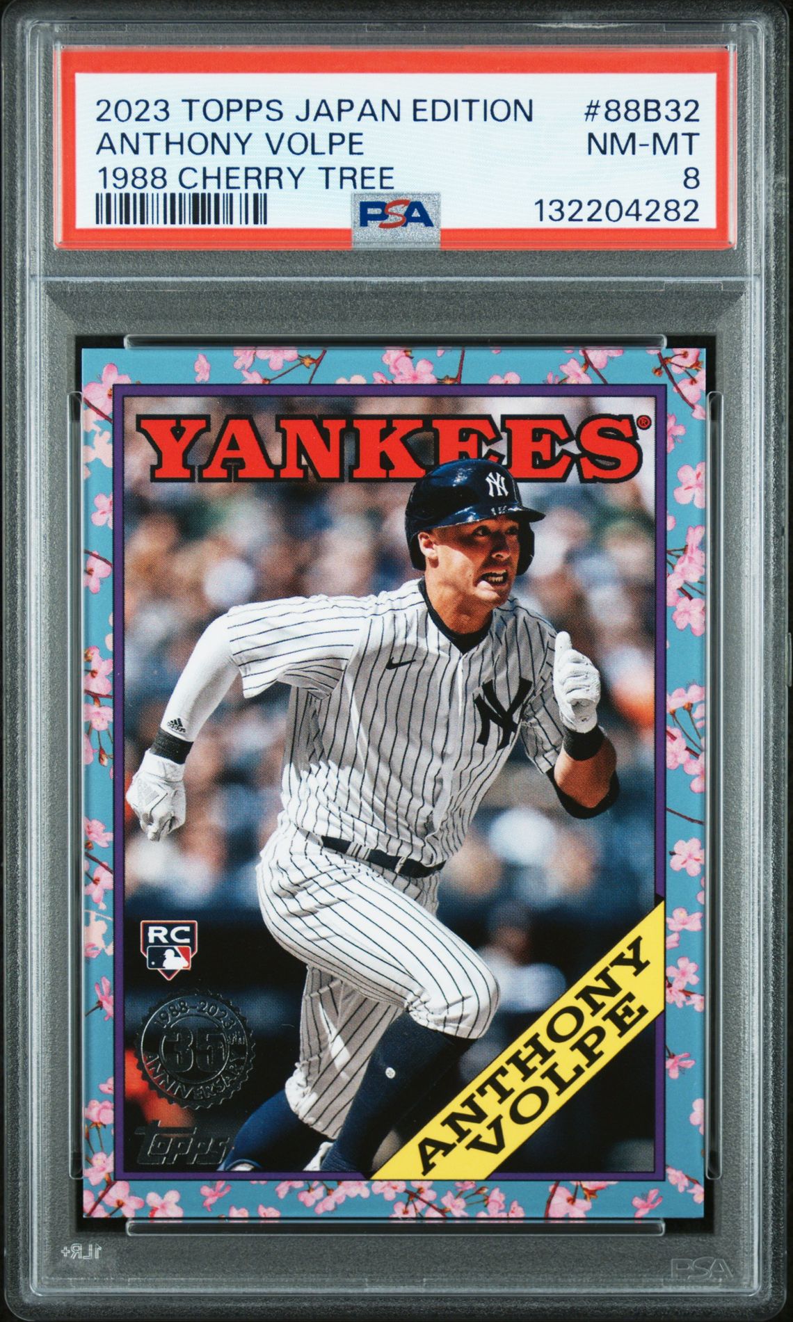 2023 Topps Baseball Japan Edition 1988 Topps Cherry Tree Variation Anthony Volpe #88B32 (1988 Cherry Tree) Nm-Mt 8 front
