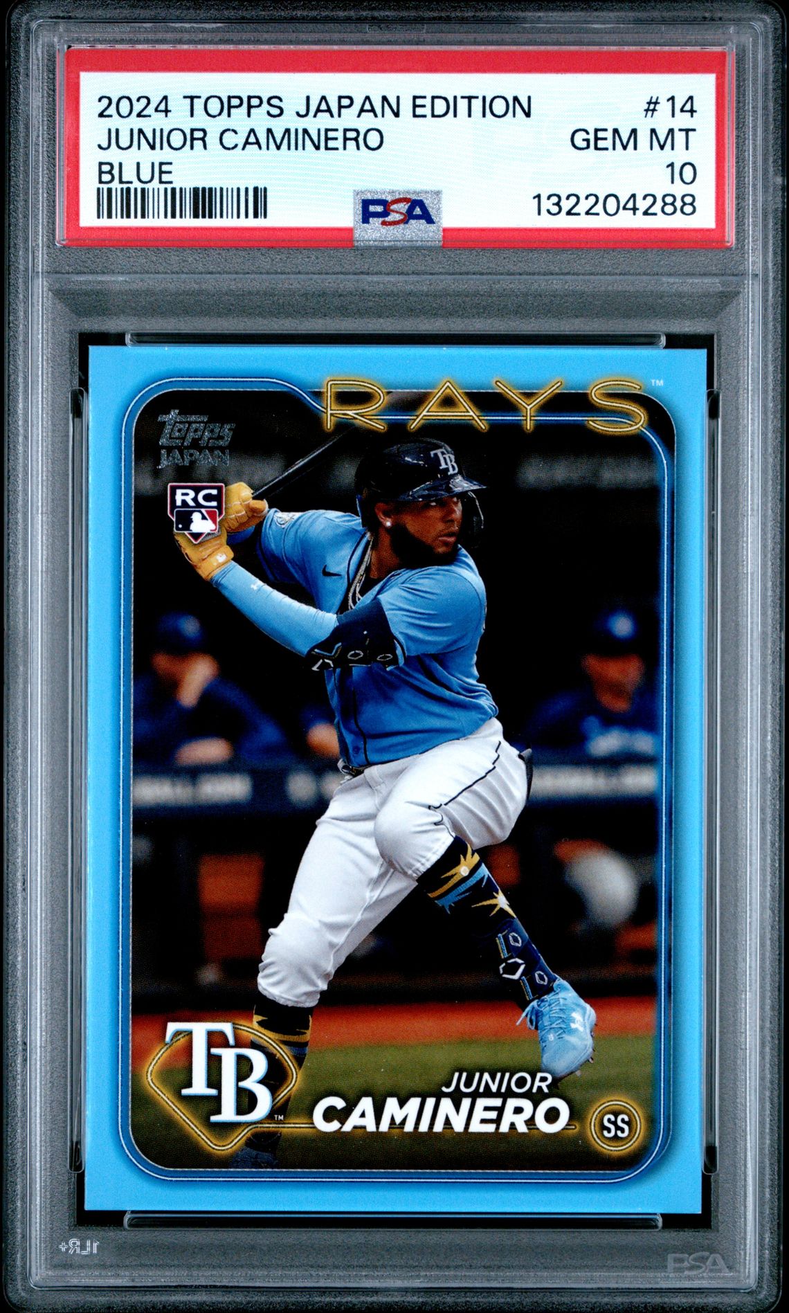 2024 Topps Baseball Japan Edition Junior Caminero #14 (Blue) Gem Mt 10 front