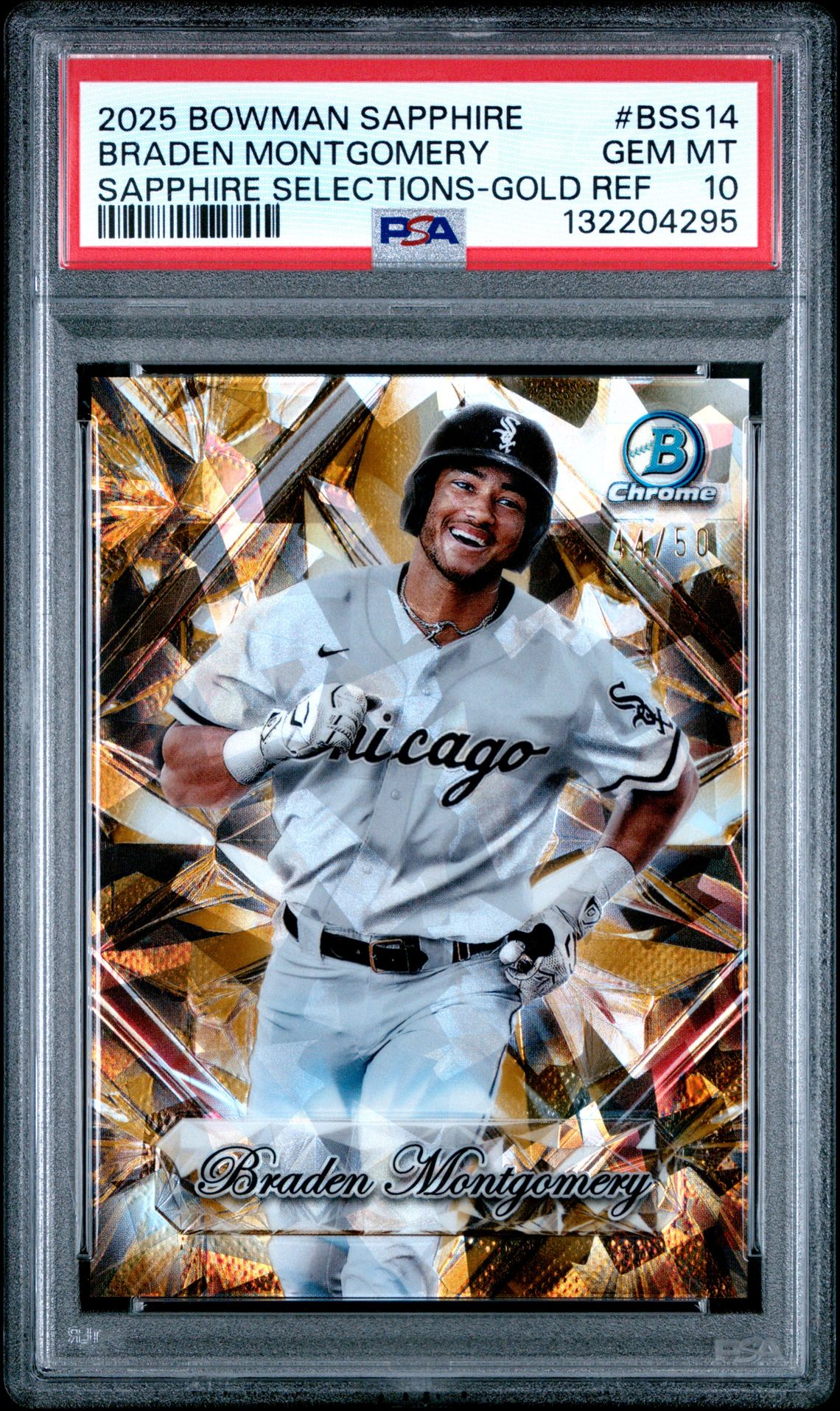 2025 Bowman Sapphire Edition Sapphire Selections Braden Montgomery #Bss14 (Sapphire Selections-Gold Ref) Gem Mt 10 front