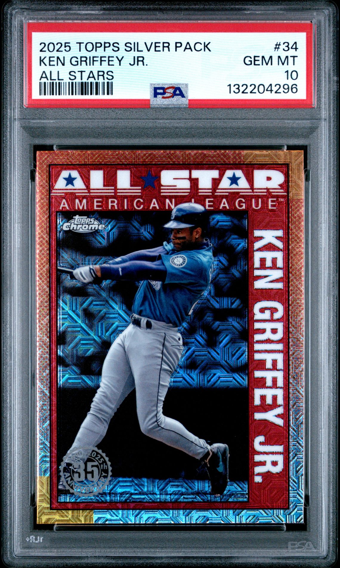 2025 Topps Silver Pack 1990 Chrome All Stars Ken Griffey Jr. #34 Gem Mt 10 front