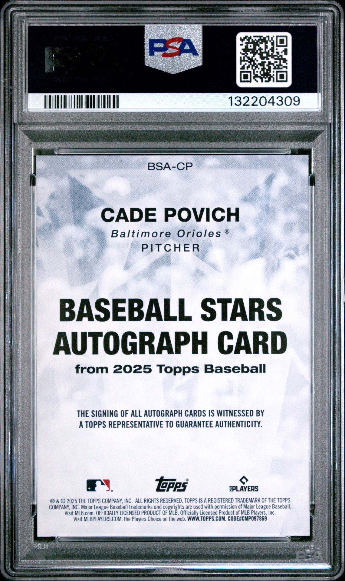 2025 Topps Baseball Stars Autographs Cade Povich #Bsacp Mint 9 back