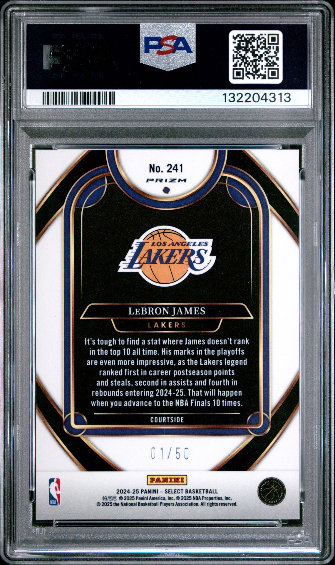 2024 Panini Select Lebron James #241 (Green Wave) Mint 9 back