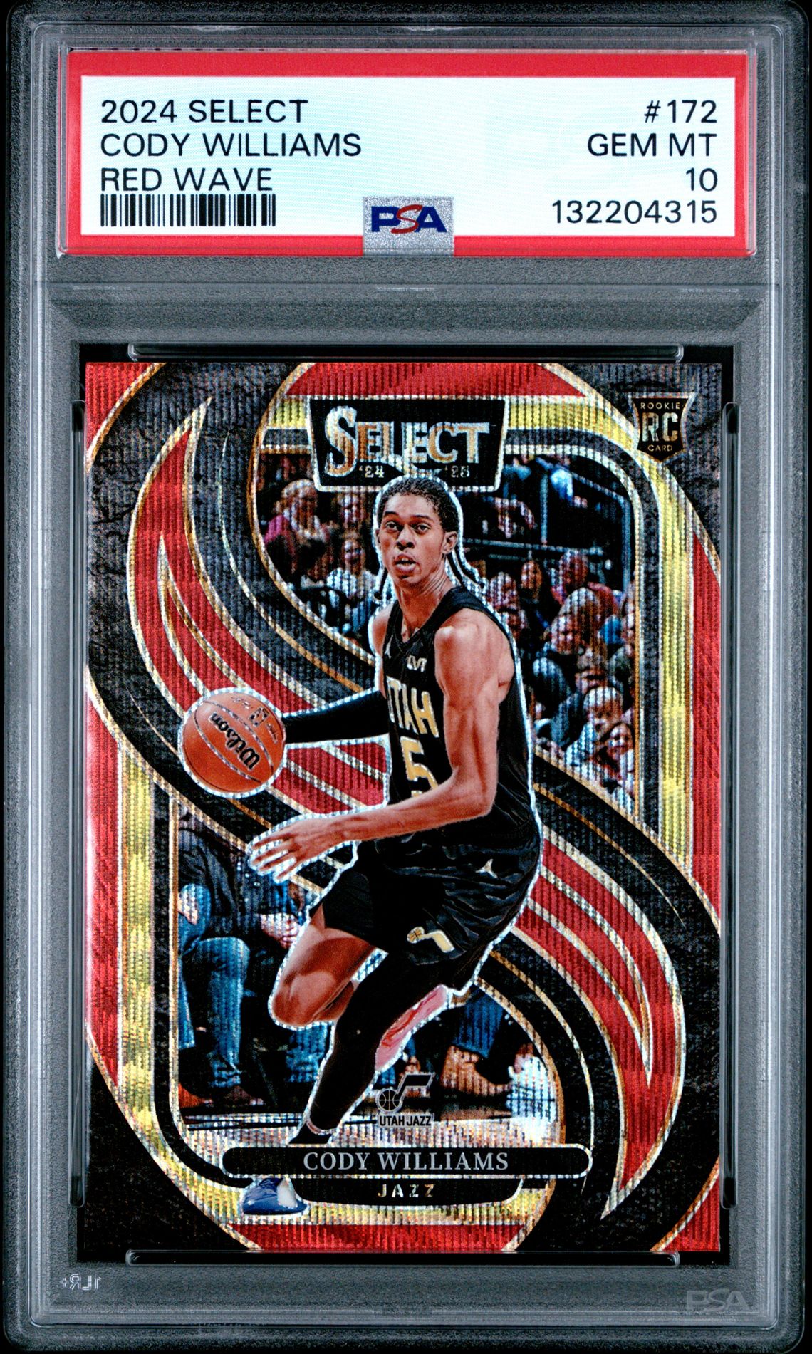 2024 Panini Select Cody Williams #172 (Red Wave) Gem Mt 10 front