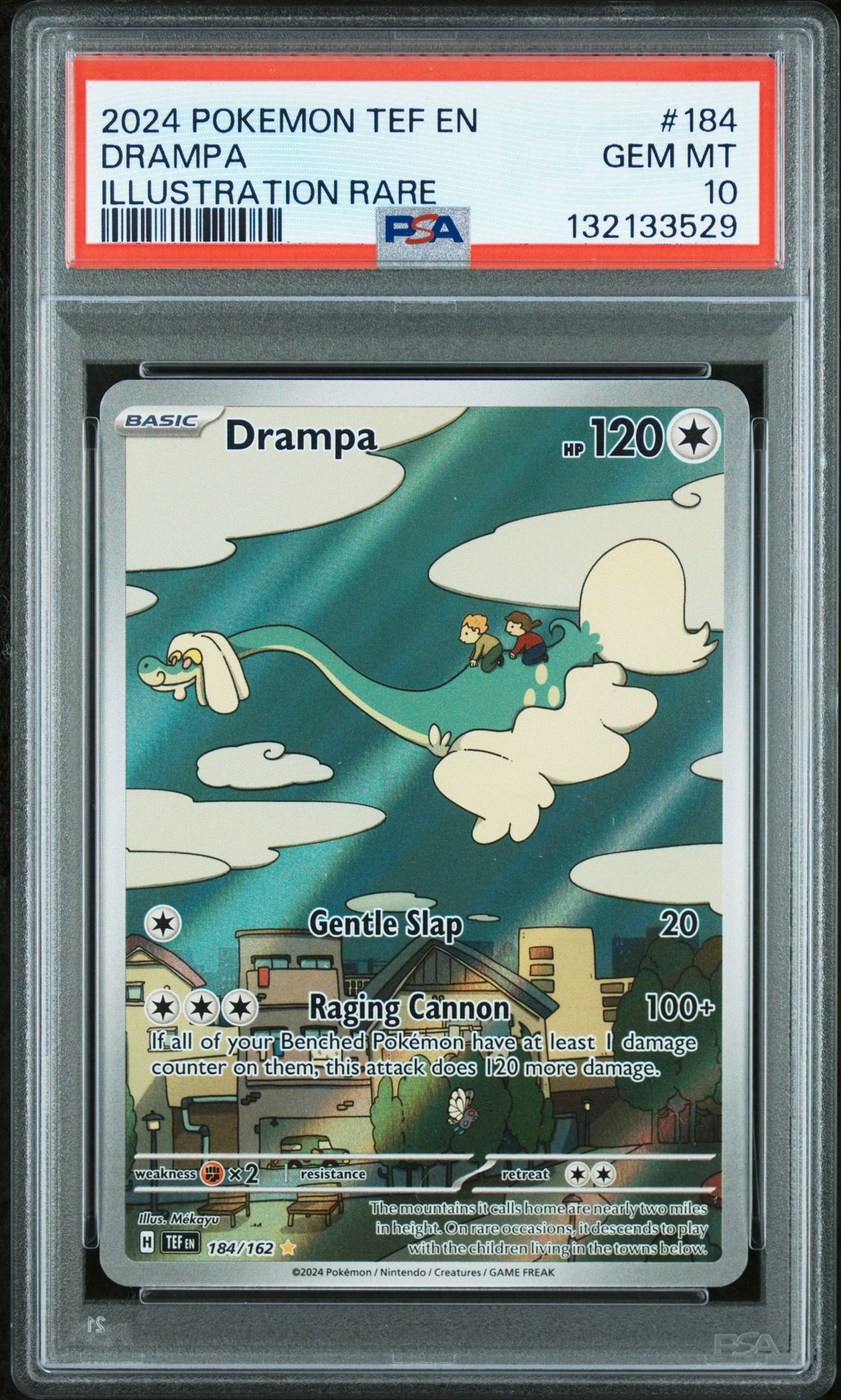 2024 Pokemon POKEMON TEF EN-TEMPORAL FORCES ILLUSTRATION RARE #184 Drampa front