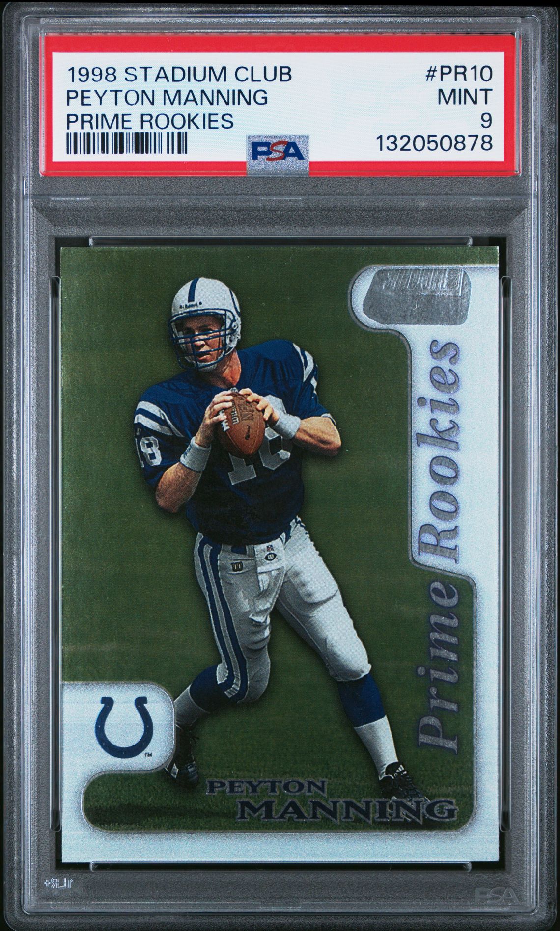 1998 Stadium Club Prime Rookies Peyton Manning #Pr10 (Prime Rookies) Mint 9 front