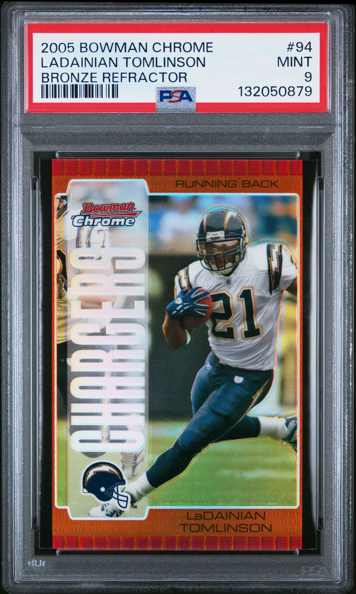 2005 Bowman Chrome Ladainian Tomlinson #94 (Bronze Refractor) Mint 9 front