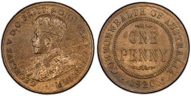 1920 /./  1D Dot above bottom scroll Indian obverse MS63BN