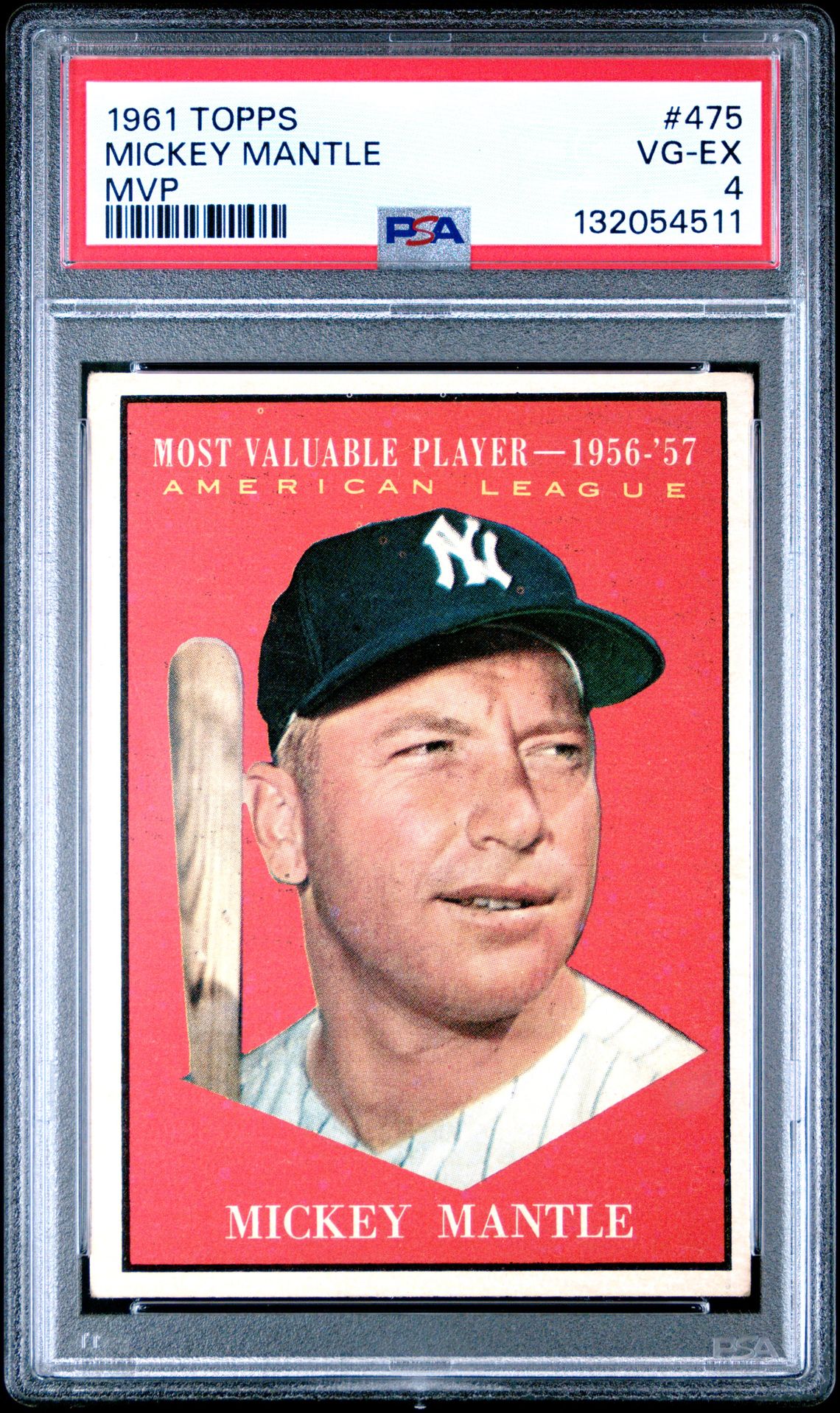 1961 Topps #475 Mickey Mantle front