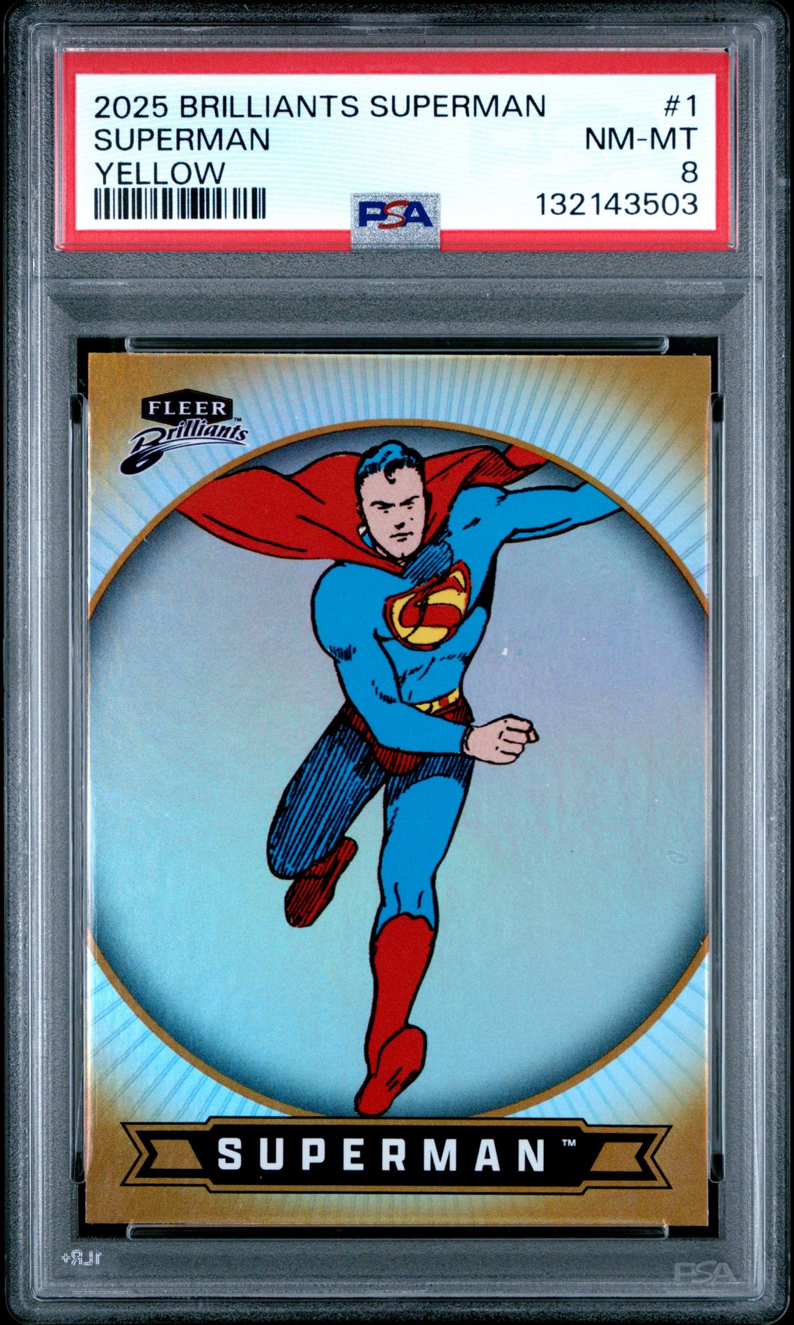 2025 Fleer FLEER BRILLIANTS SUPERMAN Yellow Superman front