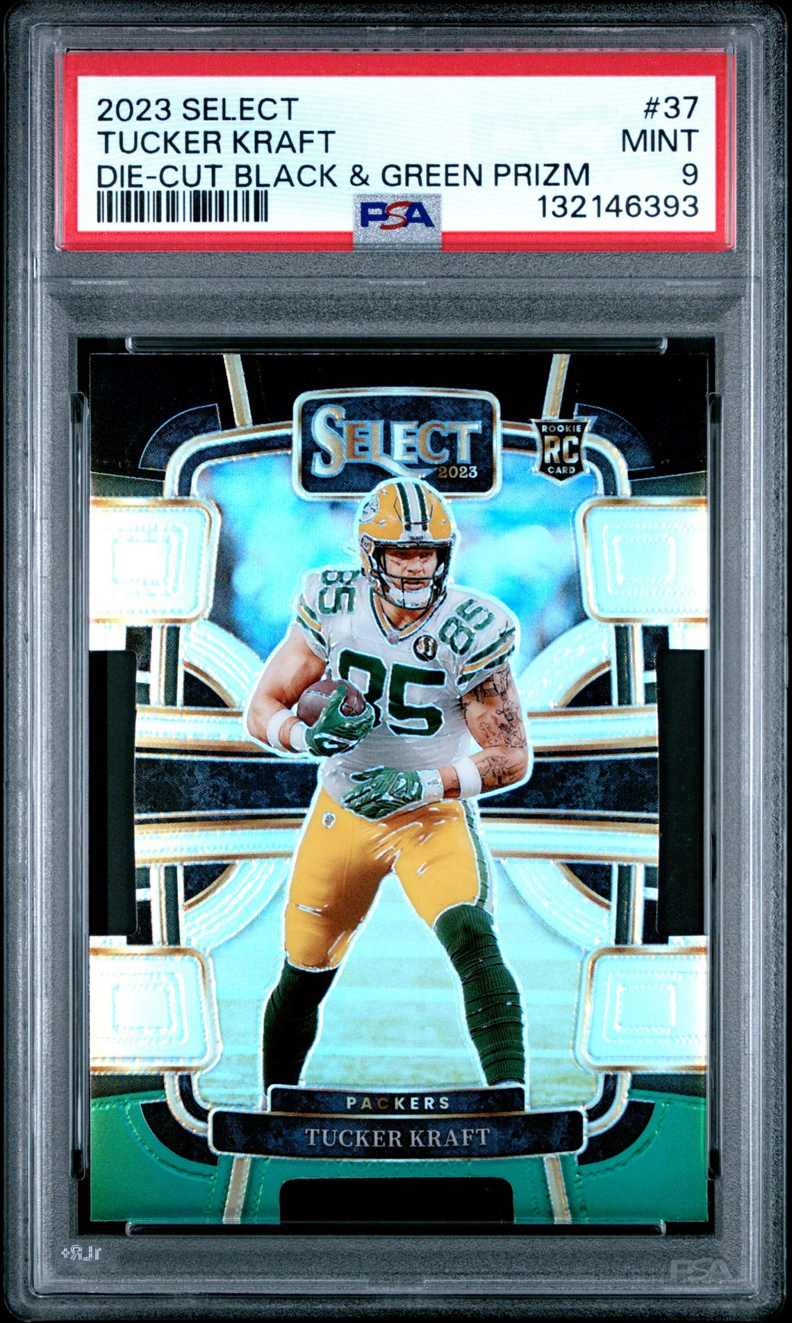 2023 Panini Select Tucker Kraft #37 (Die-Cut Black & Green Prizm) Mint 9 front