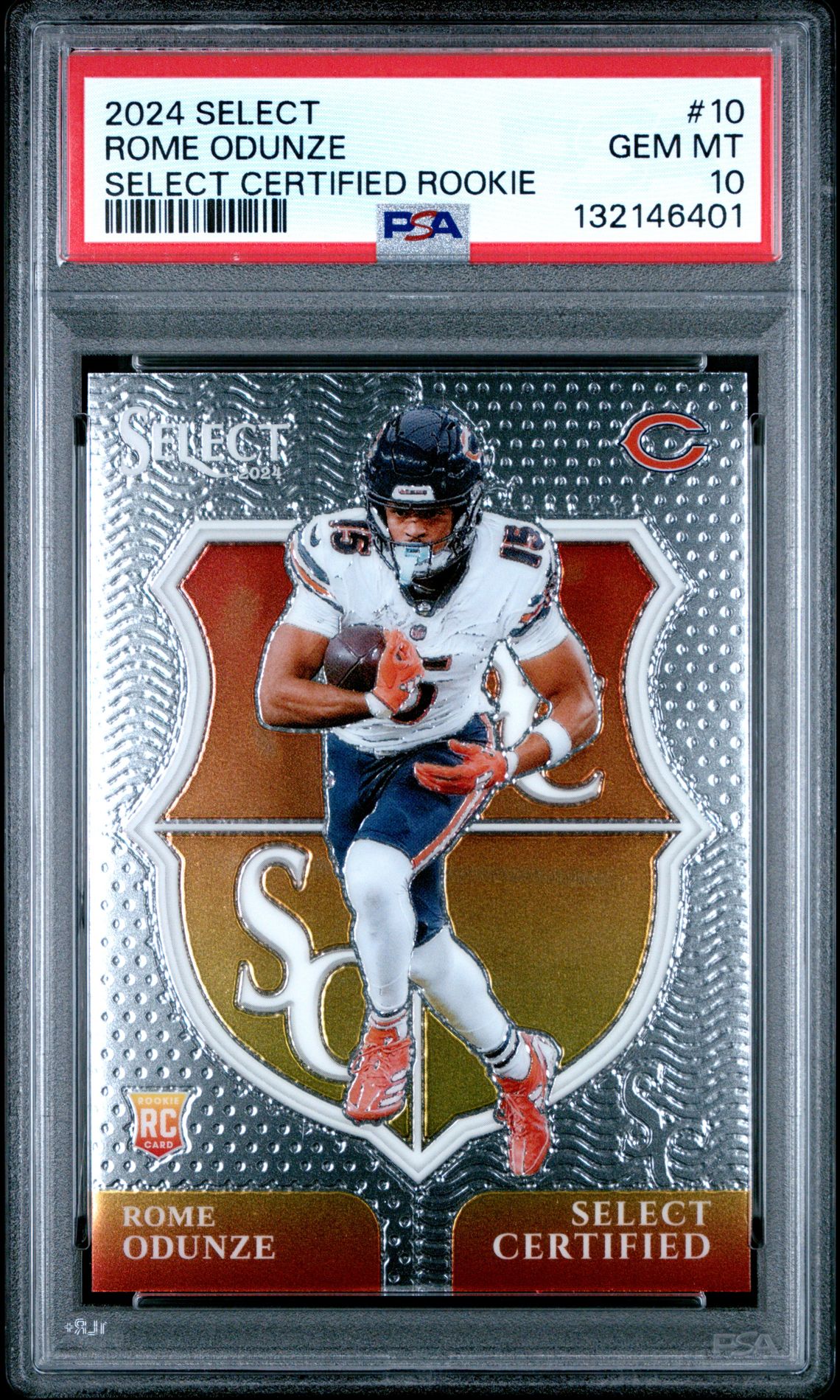 2024 Panini Select Select Certified Rookies Rome Odunze #10 Gem Mt 10 front