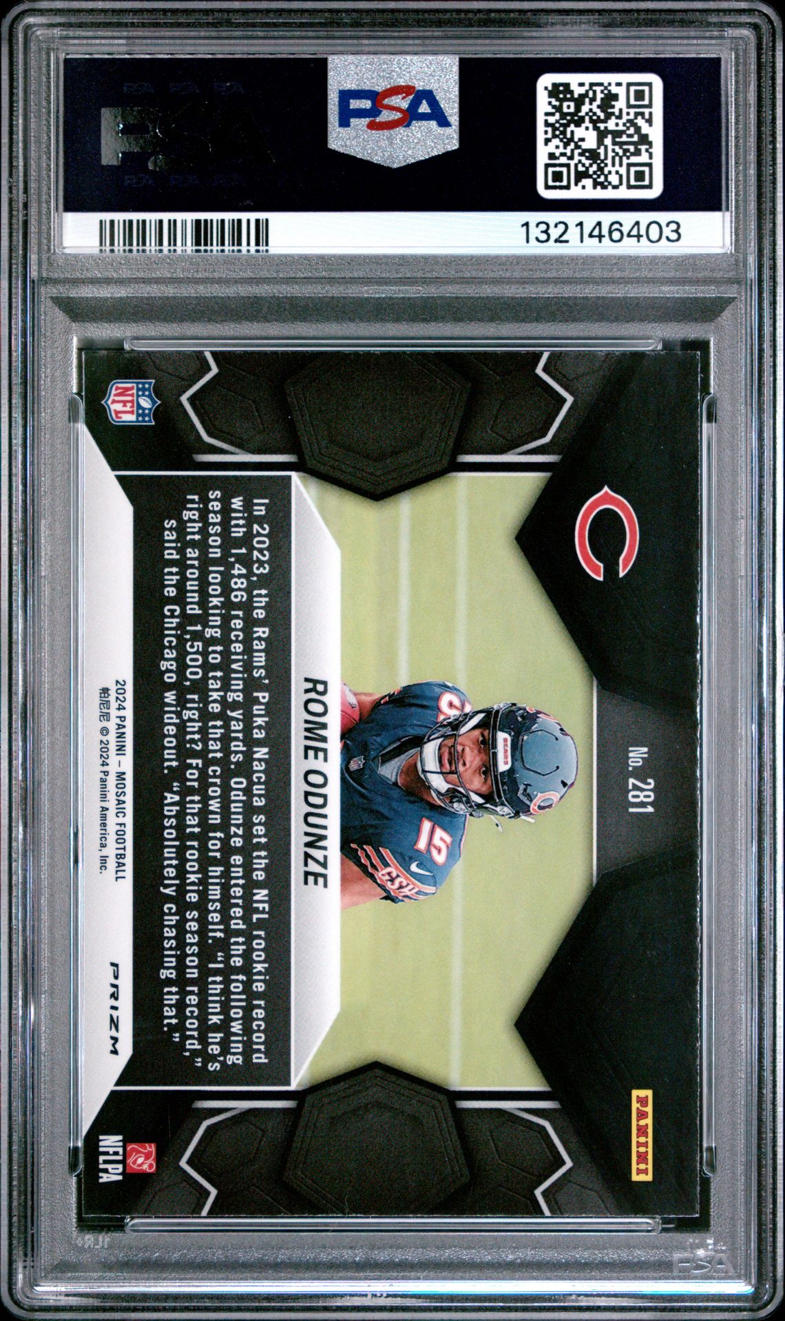2024 Panini Mosaic Rome Odunze #281 (Mosaic) Nm-Mt 8 back