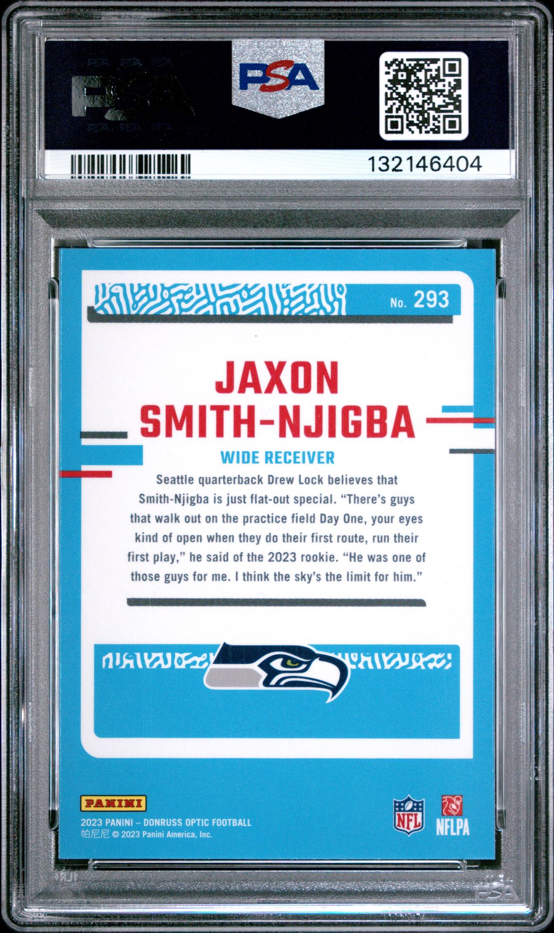 2023 Panini Donruss Optic Jaxon Smith-Njigba #293 Nm-Mt 8 back