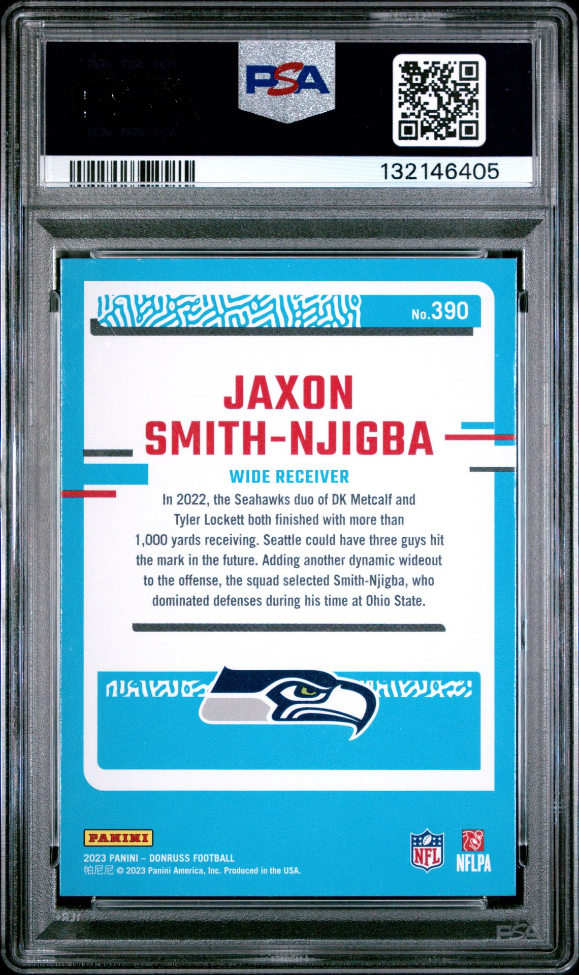 2023 Panini Donruss Jaxon Smith-Njigba #390 Nm-Mt 8 back