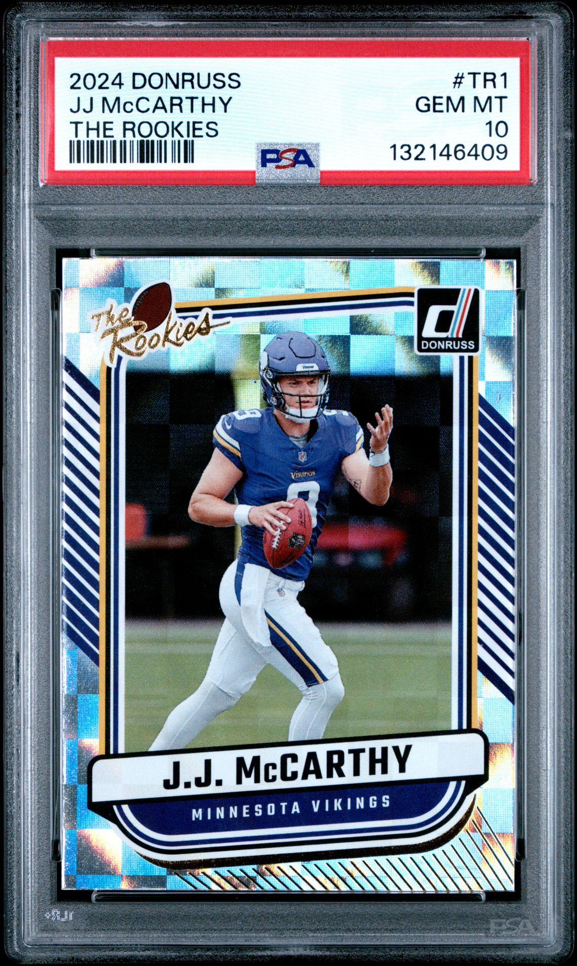 2024 Panini Donruss The Rookies Jj Mccarthy #Tr1 Gem Mt 10 front