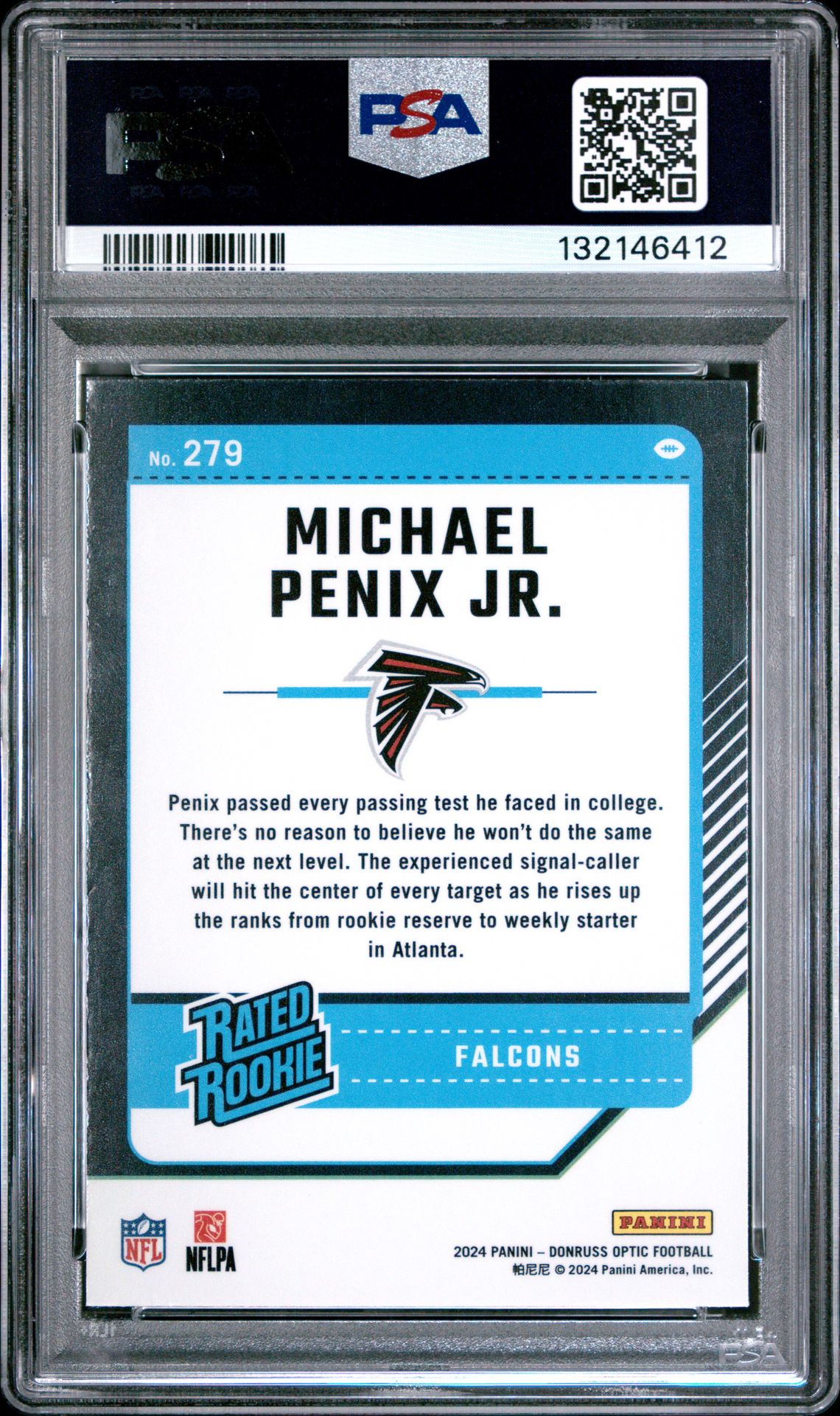 2024 Panini Donruss Optic Michael Penix Jr. #279 Mint 9 back