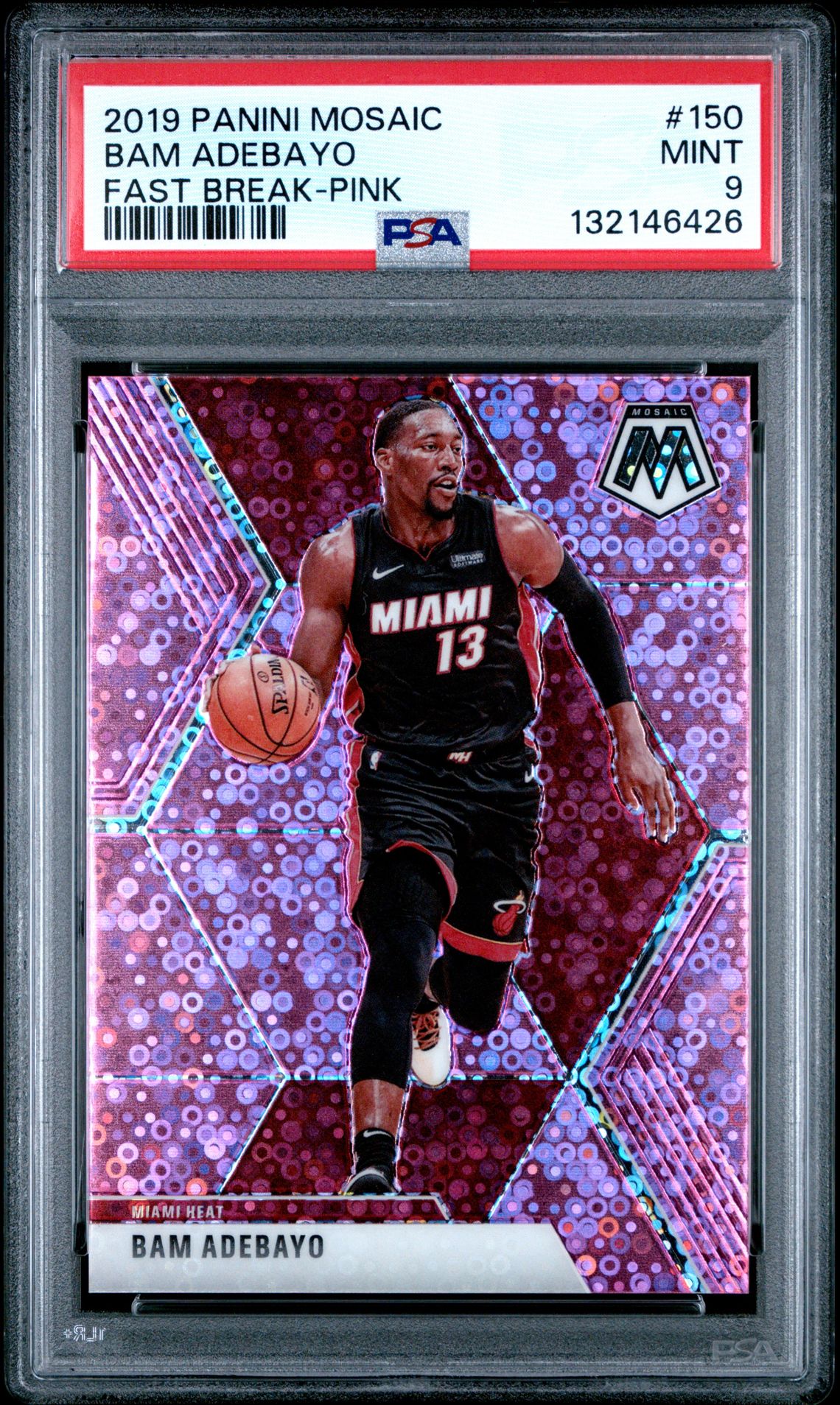 2019 Panini Mosaic Bam Adebayo #150 (Fast Break-Pink) Mint 9 front
