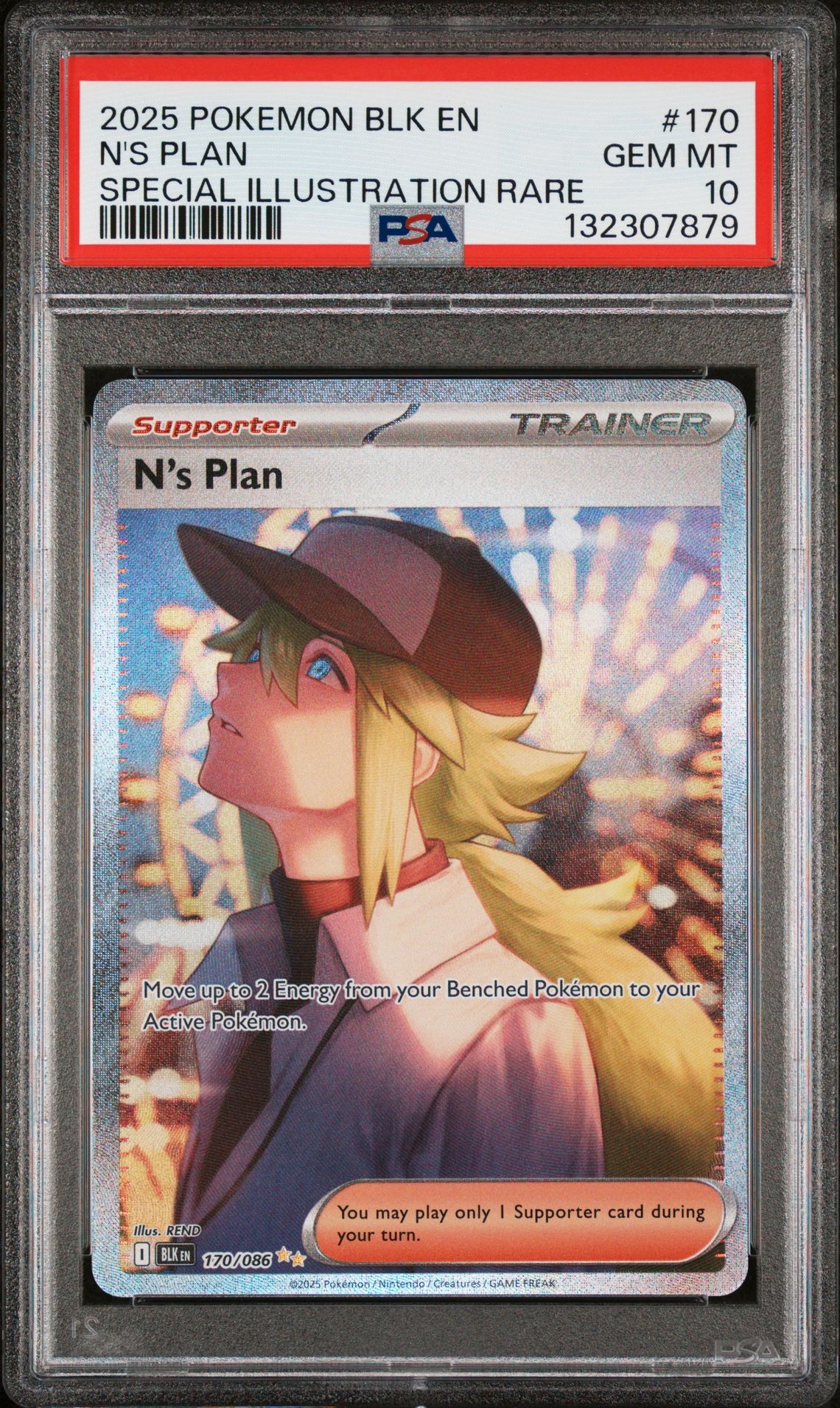 2025 Pokemon Blk En-Black Bolt N's Plan #170 (Special Illustration Rare) Gem Mt 10 front