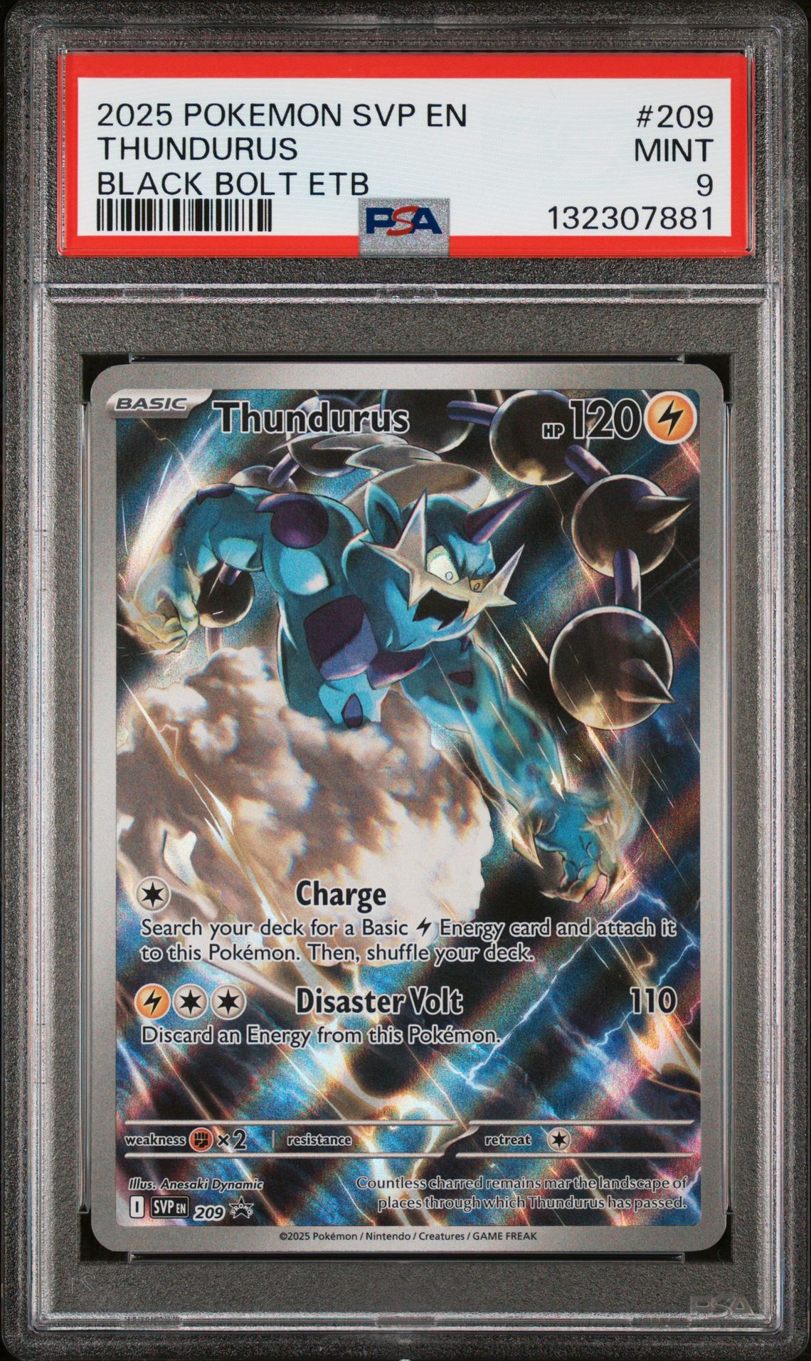 2025 Pokemon Svp En-Sv Black Star Promo Thundurus #209 (Black Bolt Etb) Mint 9 front