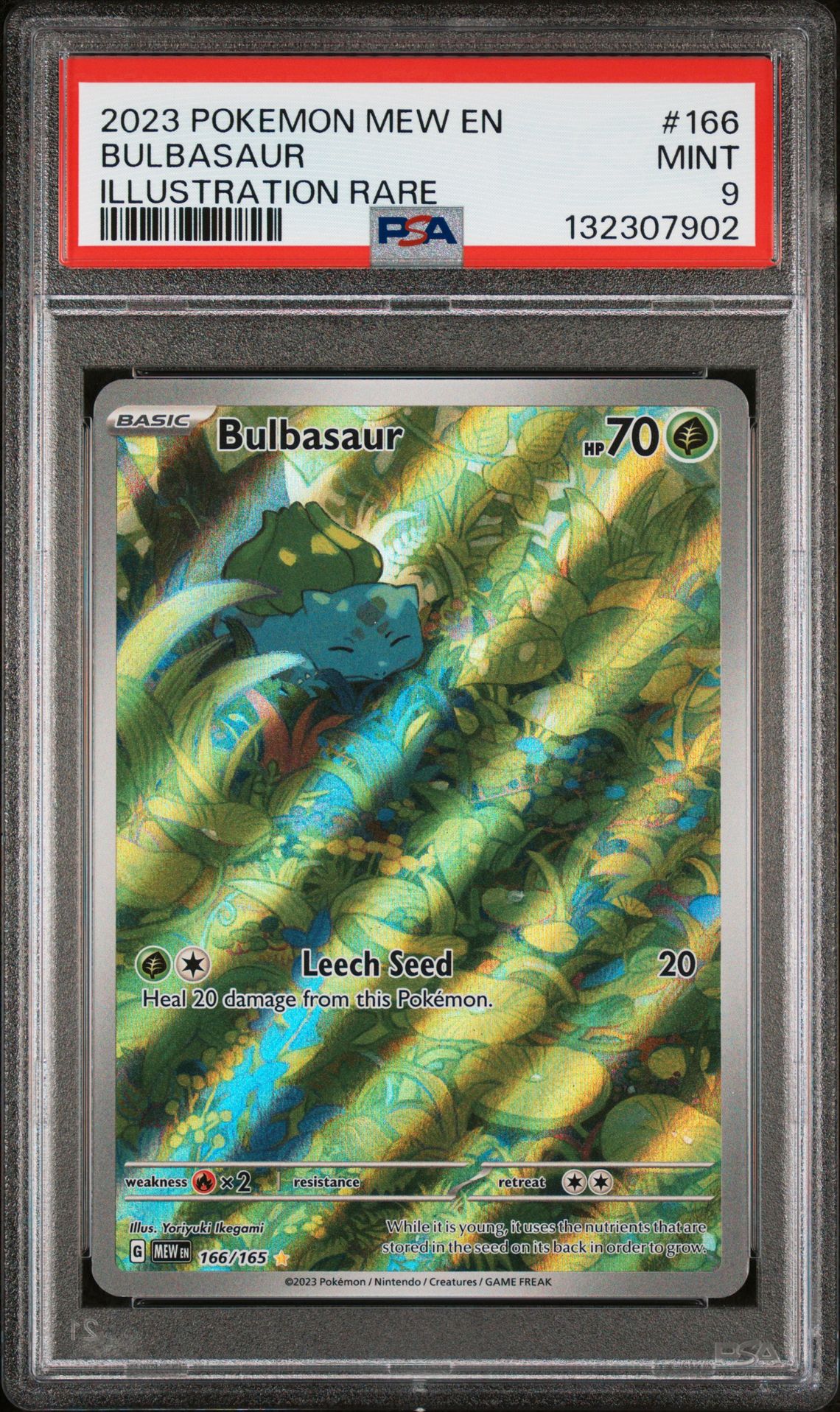 2023 Pokemon Mew En-151 Bulbasaur #166 (Illustration Rare) Mint 9 front