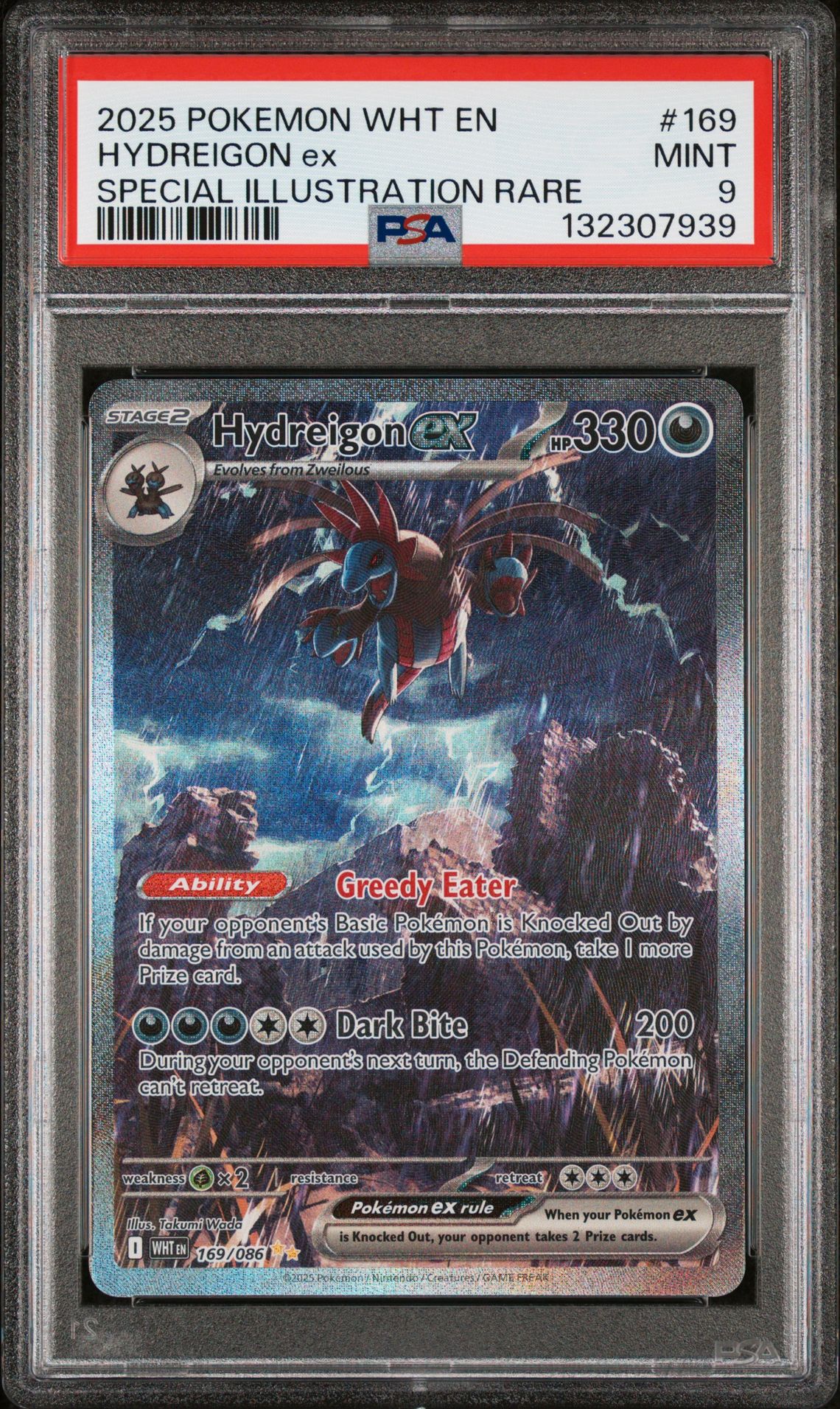 2025 Pokemon Wht En-White Flare Hydreigon Ex #169 (Special Illustration Rare) Mint 9 front