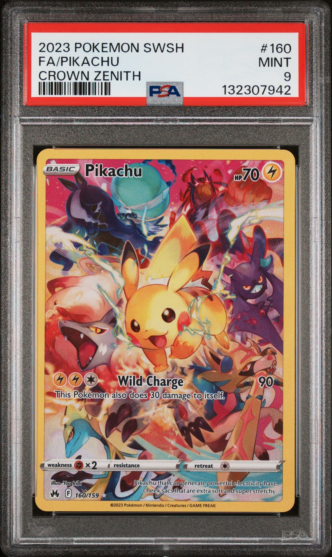 2023 Pokemon Sword And Shield Crown Zenith Fa/Pikachu #160 (Crown Zenith) Mint 9 front