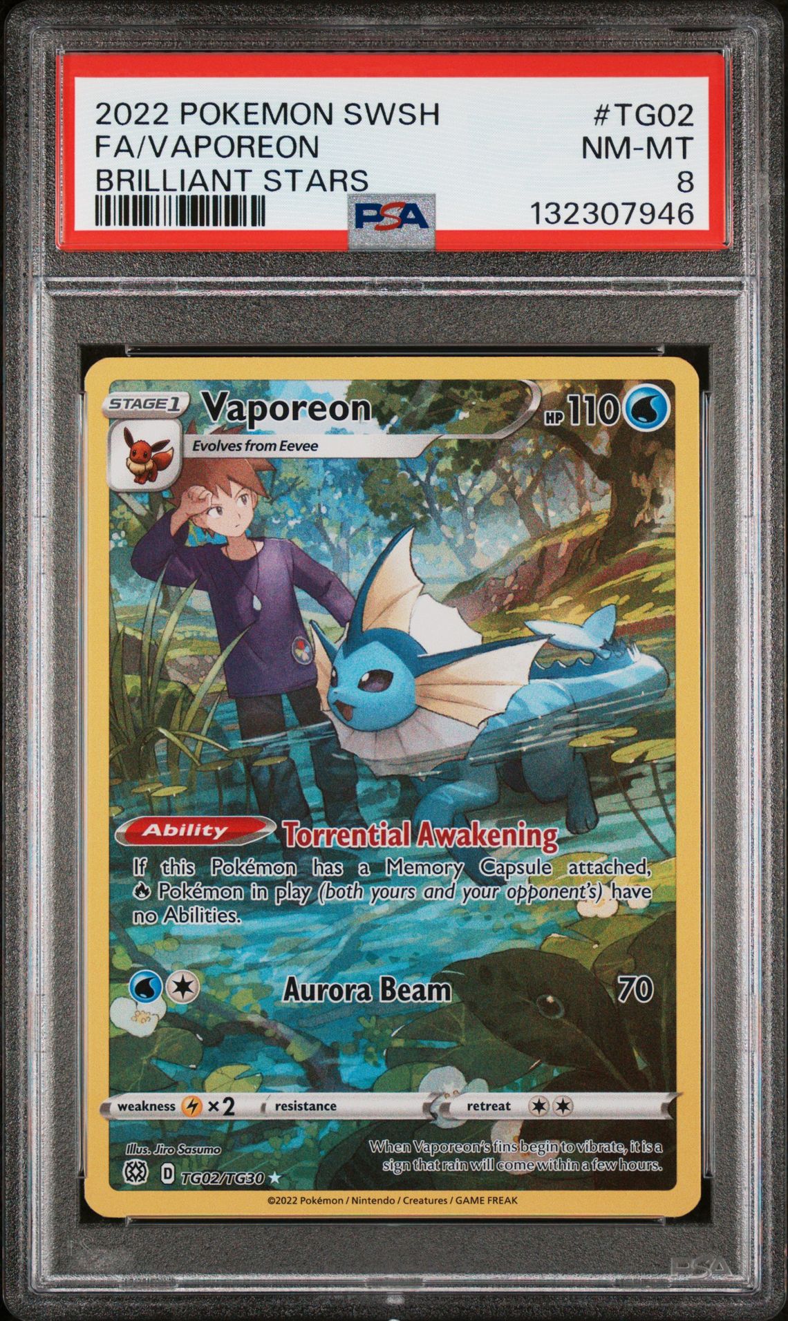 2022 Pokemon Sword & Shield Brilliant Stars Fa/Vaporeon #Tg02 (Brilliant Stars) Nm-Mt 8 front