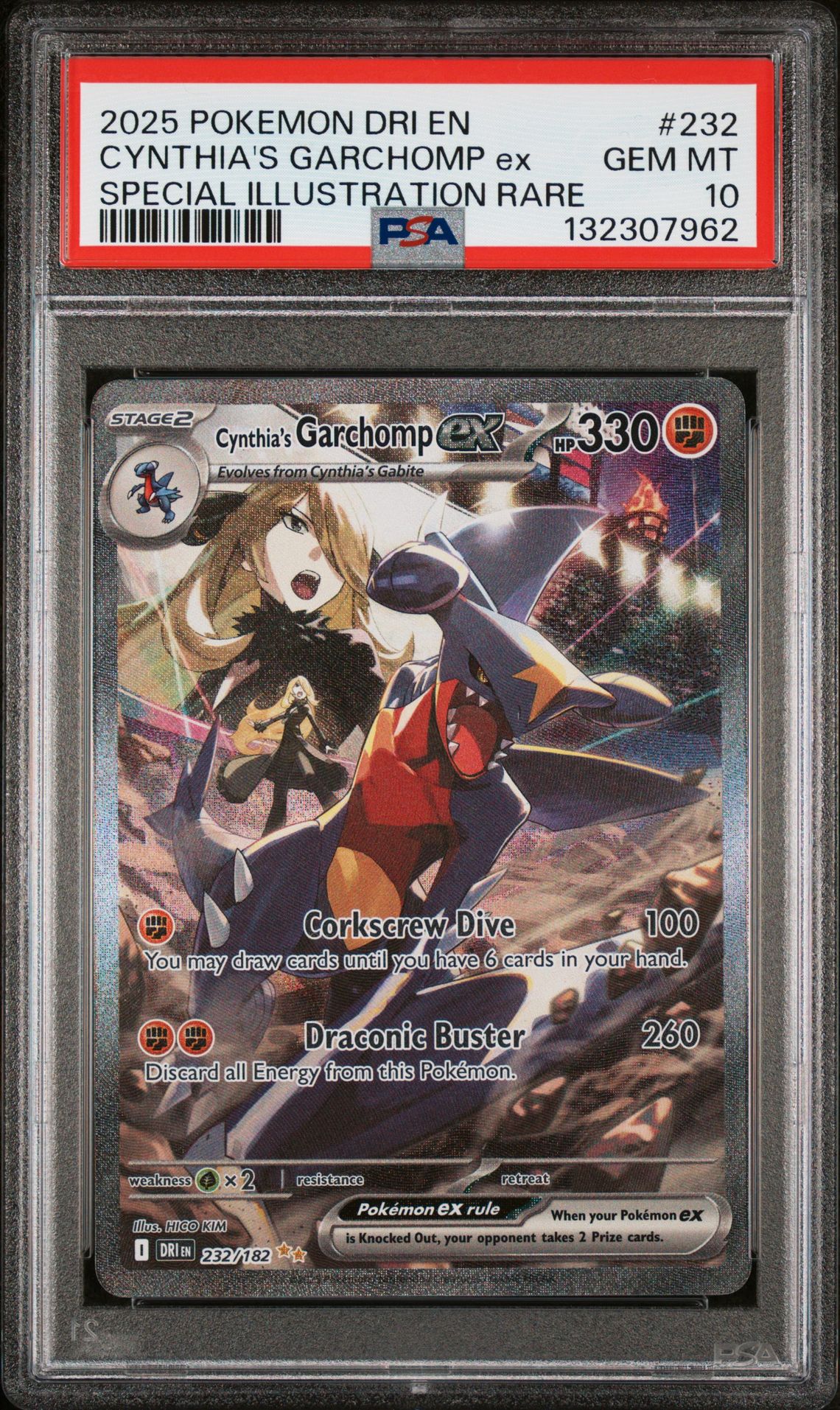 2025 Pokemon Dri En-Destined Rivals Cynthia's Garchomp Ex #232 (Special Illustration Rare) Gem Mt 10 front