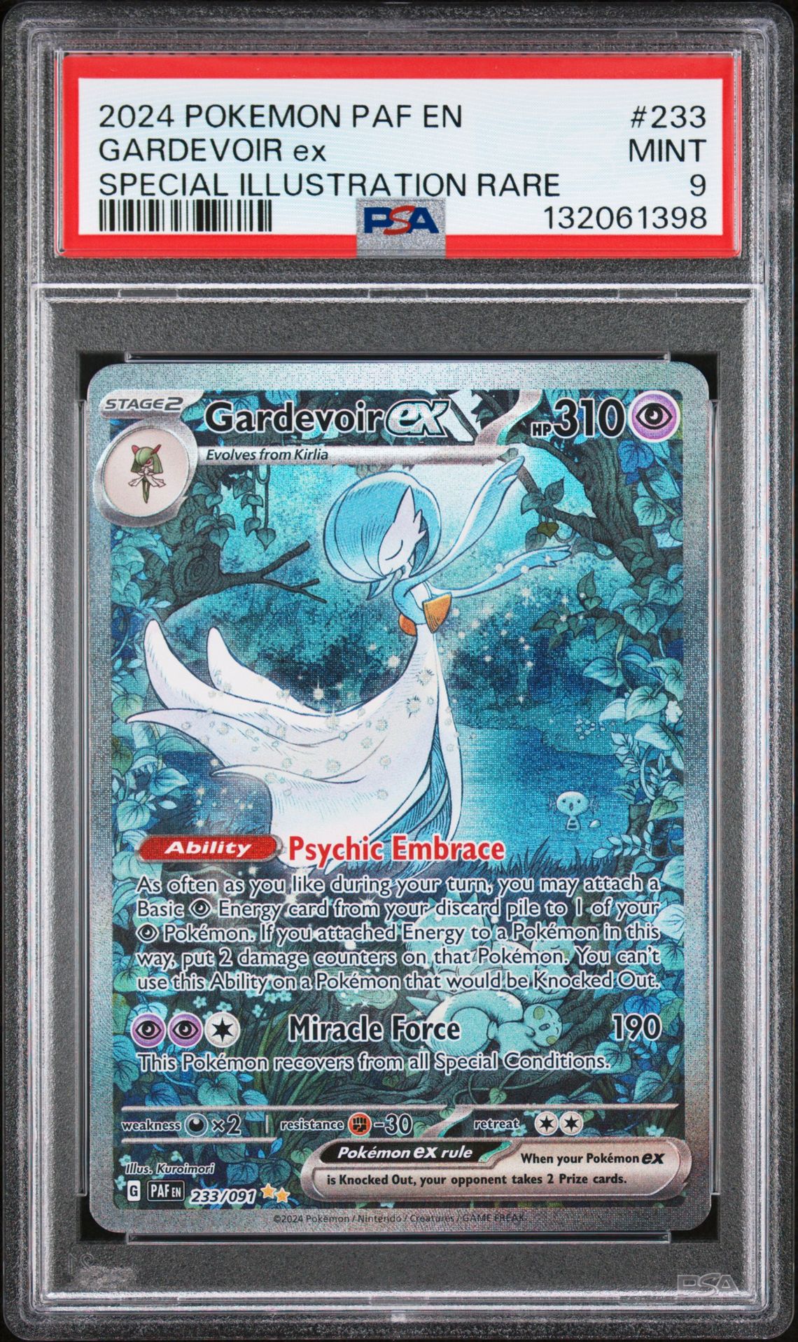 2024 Pokemon Paf En-Paldean Fates Gardevoir Ex #233 (Special Illustration Rare) Mint 9 front