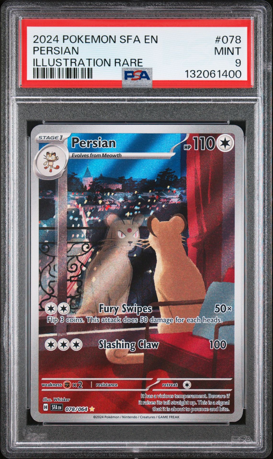 2024 Pokemon Sfa En-Shrouded Fable Persian #078 (Illustration Rare) Mint 9 front