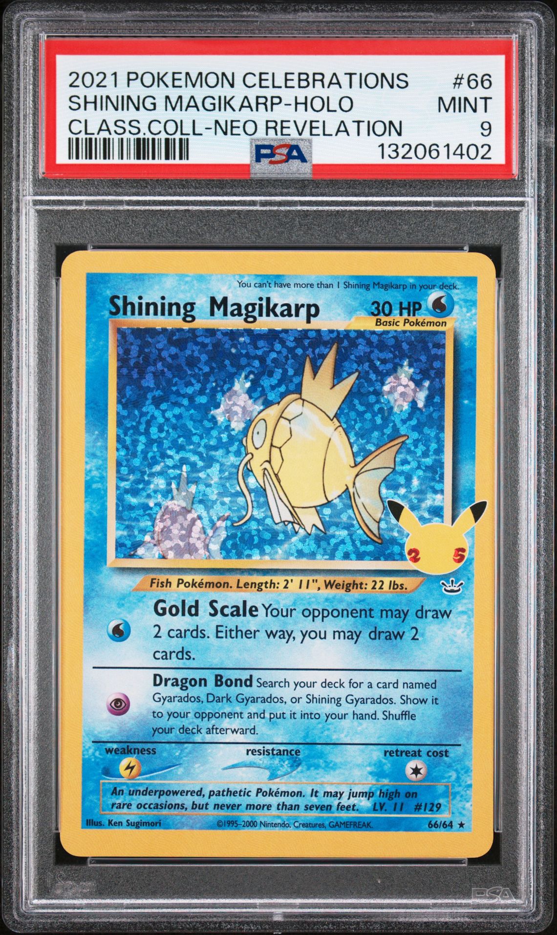 2021 Pokemon Celebrations Classic Collection Shining Magikarp-Holo #66 (Class.coll-Neo Revelation) Mint 9 front