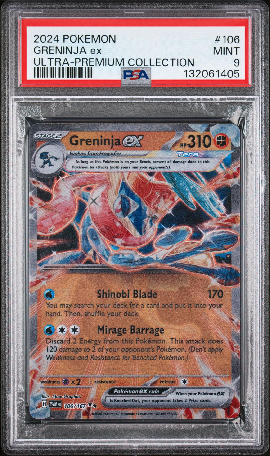 2024 Pokemon Greninja Ex Ultra-Premium Collection Greninja Ex #106 Mint 9 front