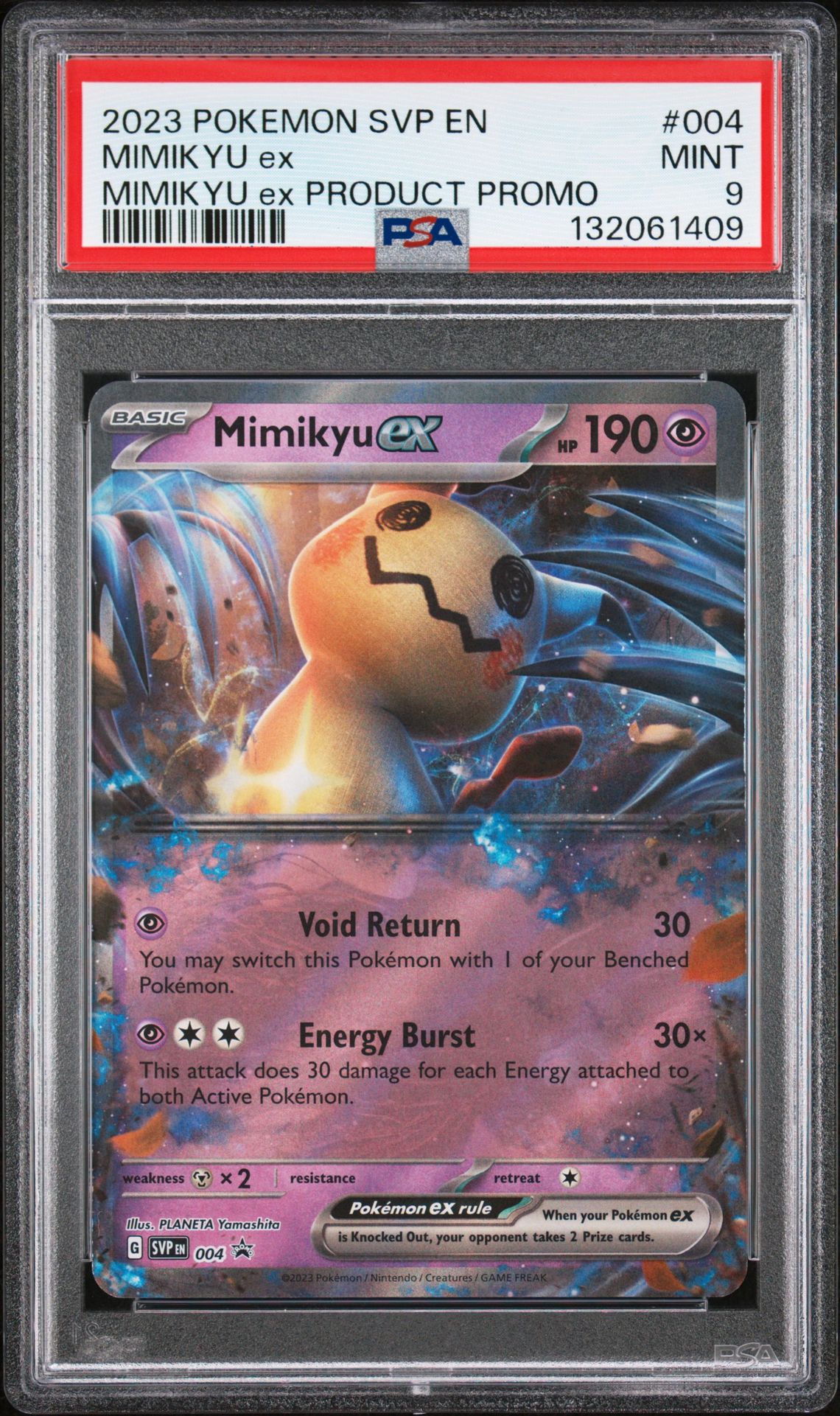 2023 Pokemon Svp En-Sv Black Star Promo Mimikyu Ex #004 (Mimikyu Ex Product Promo) Mint 9 front