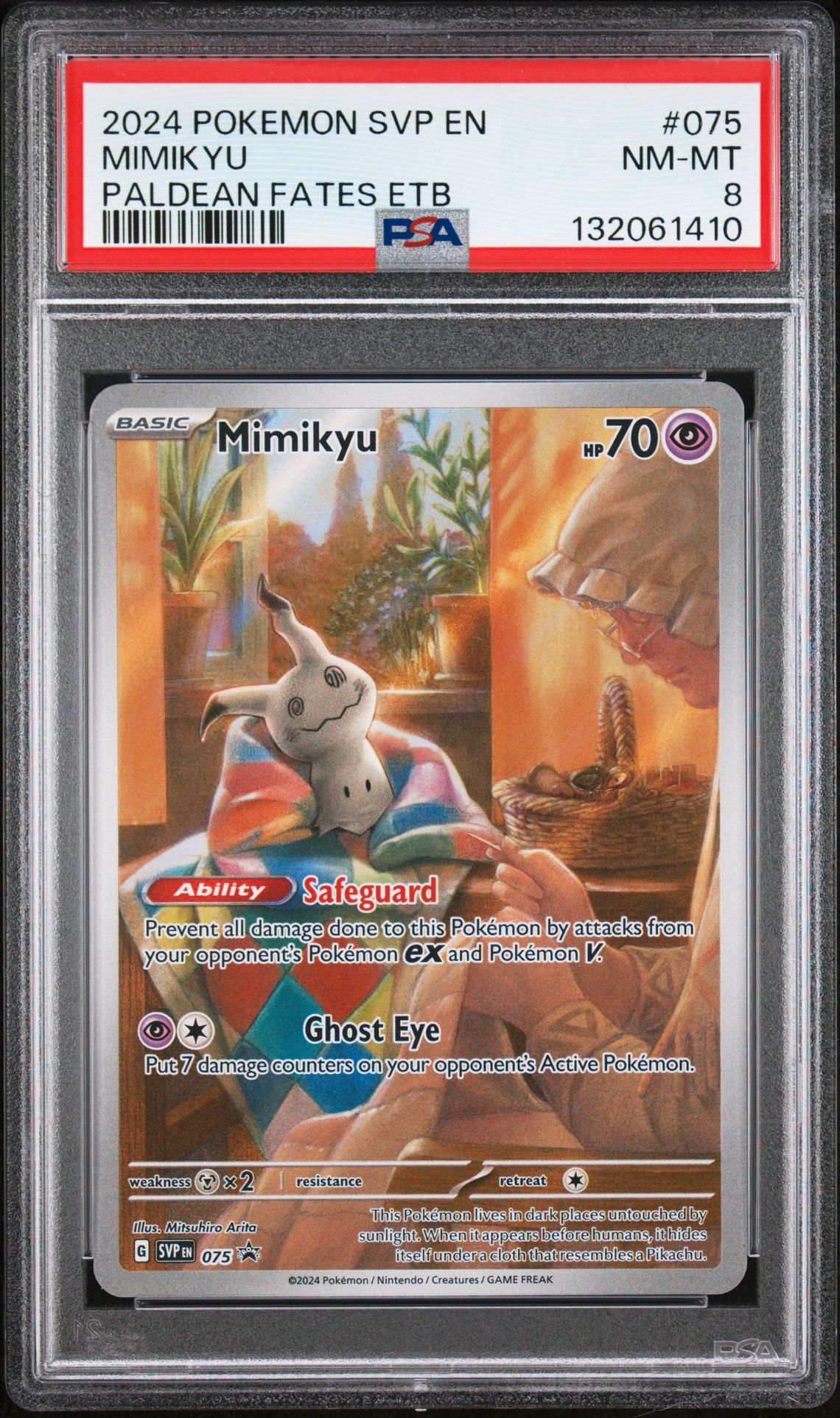 2024 Pokemon Svp En-Sv Black Star Promo Mimikyu #075 (Paldean Fates Etb) Nm-Mt 8 front