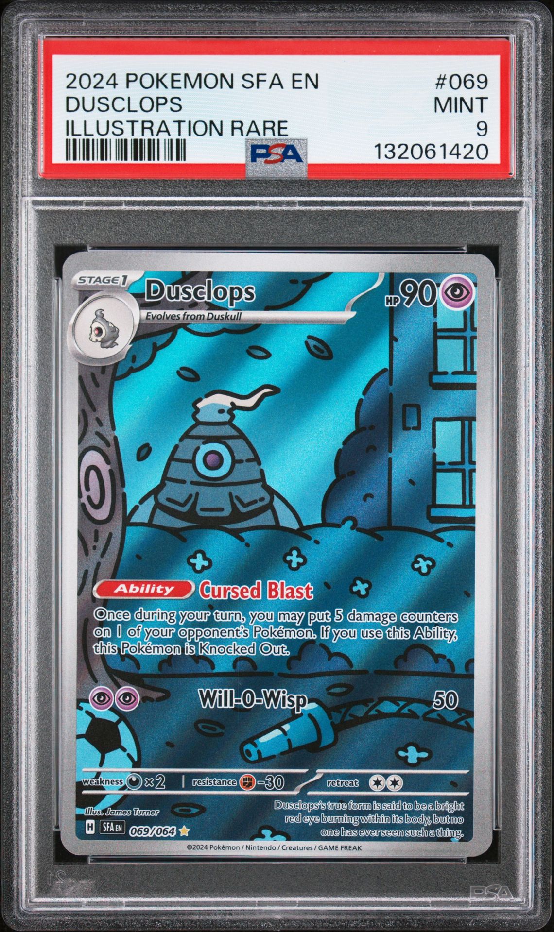 2024 Pokemon Sfa En-Shrouded Fable Dusclops #069 (Illustration Rare) Mint 9 front