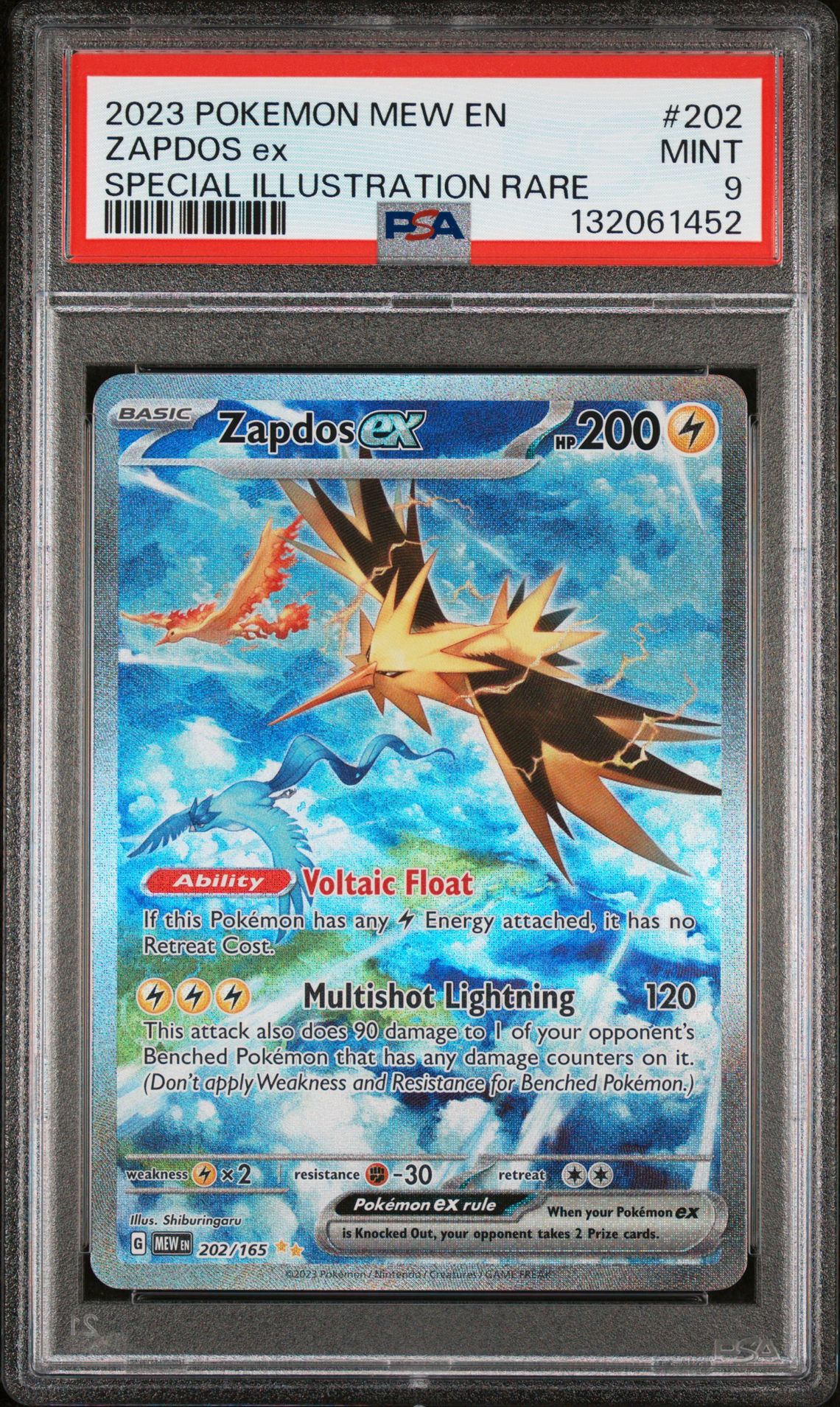 2023 Pokemon Mew En-151 Zapdos Ex #202 (Special Illustration Rare) Mint 9 front